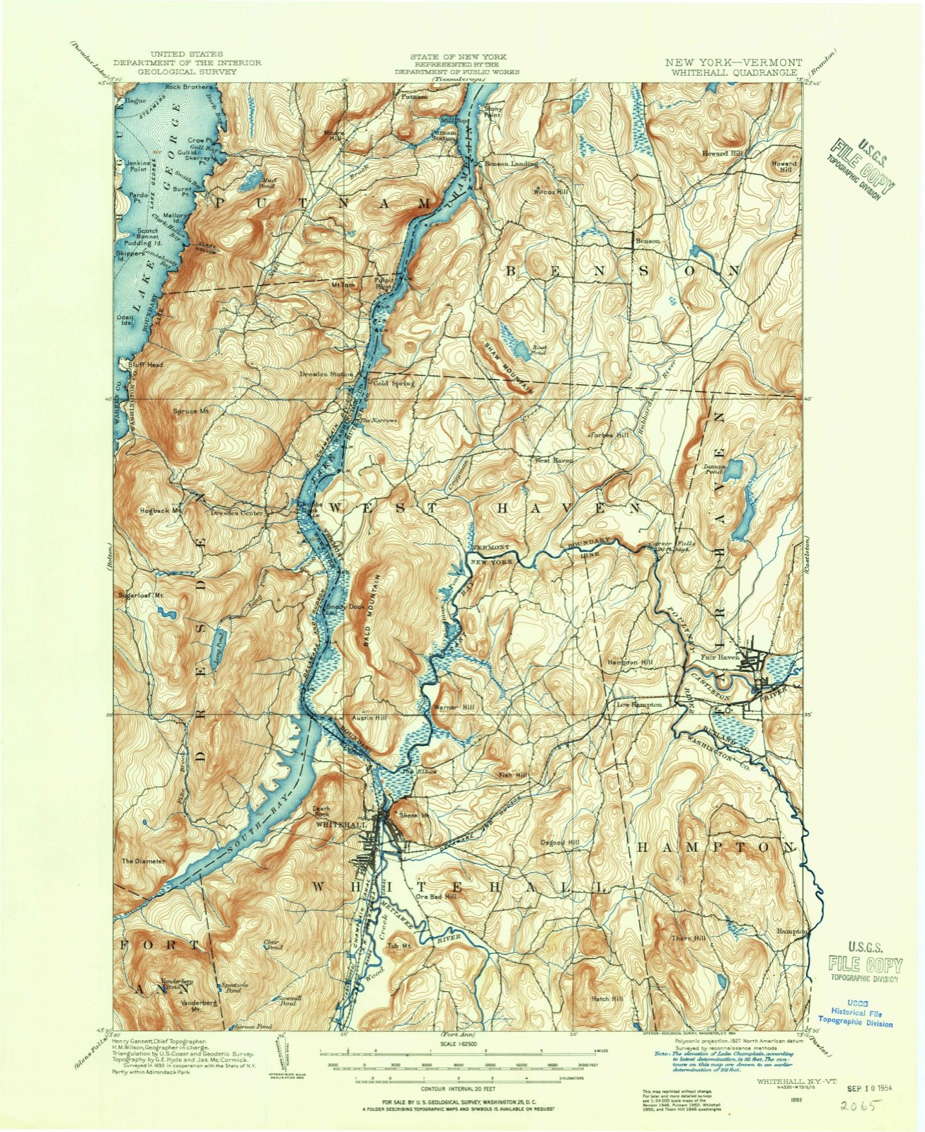 Topographic sheet of Hague, surveyed 1893