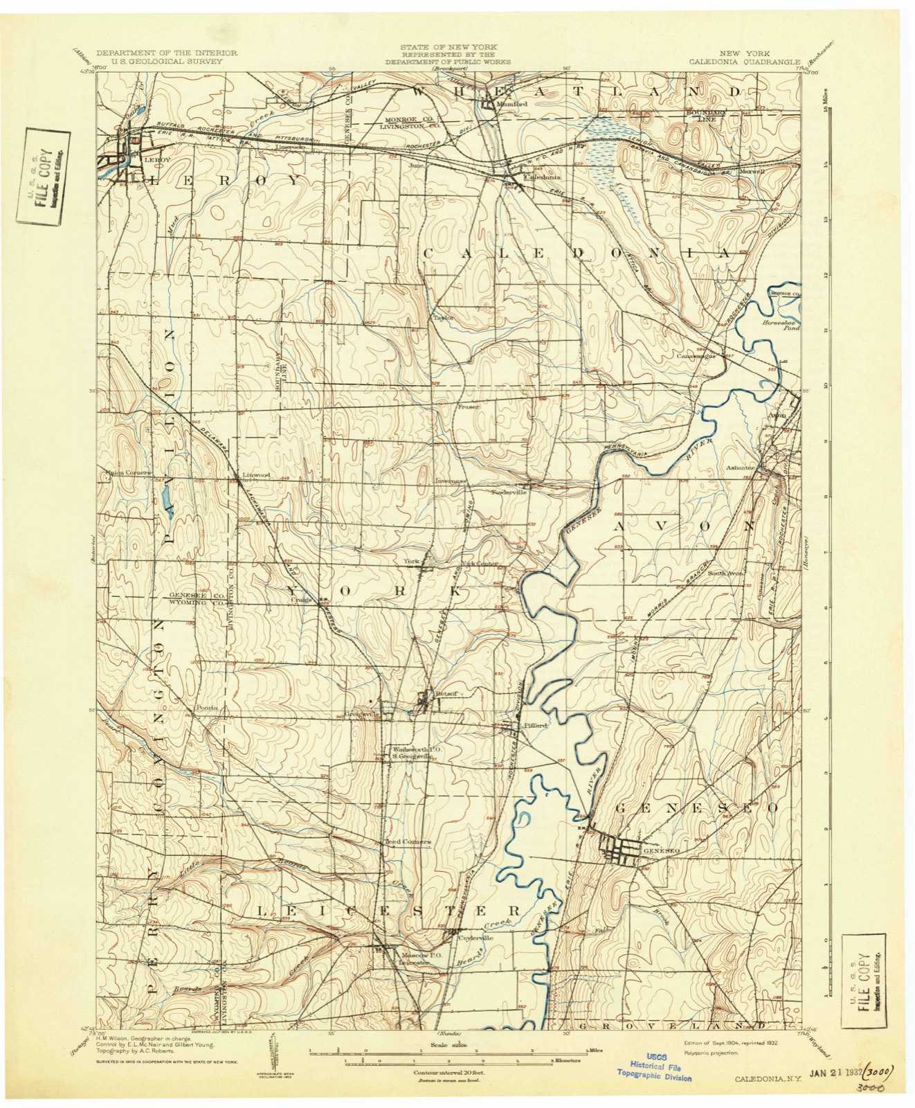 Topographic sheet of Union Corners, surveyed 1904