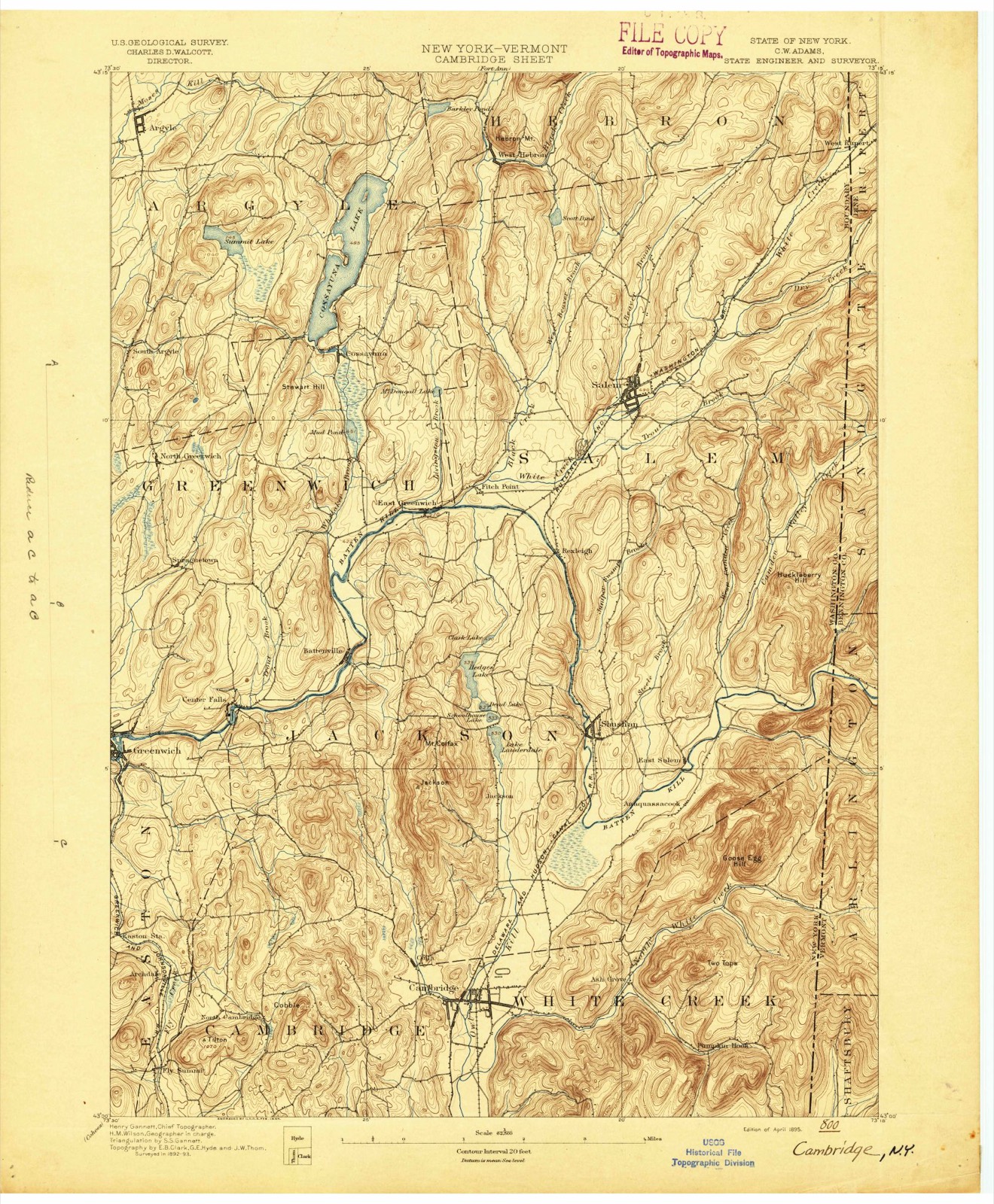Topographic sheet of Coila, surveyed 1895