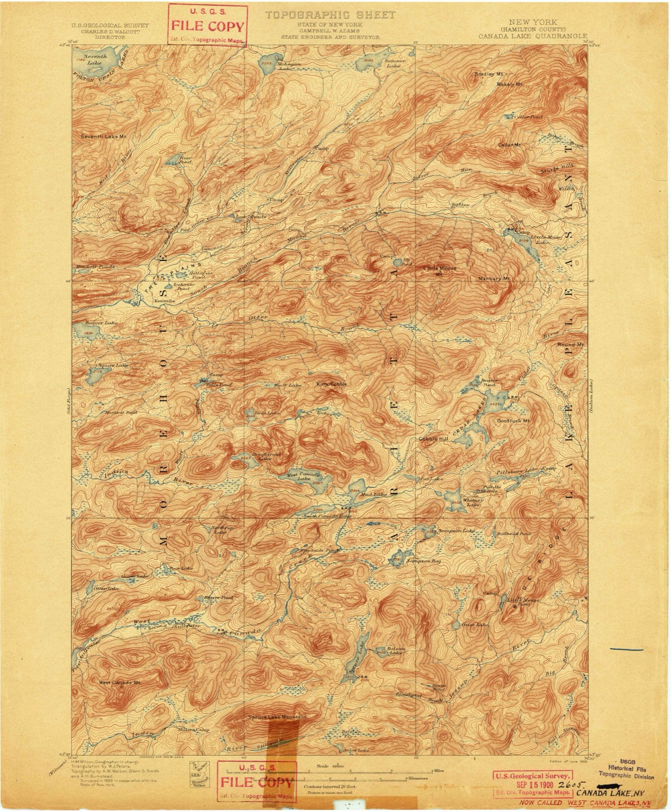 Topographic sheet covering Wakely Mountain Fire Observation Station, surveyed 1900