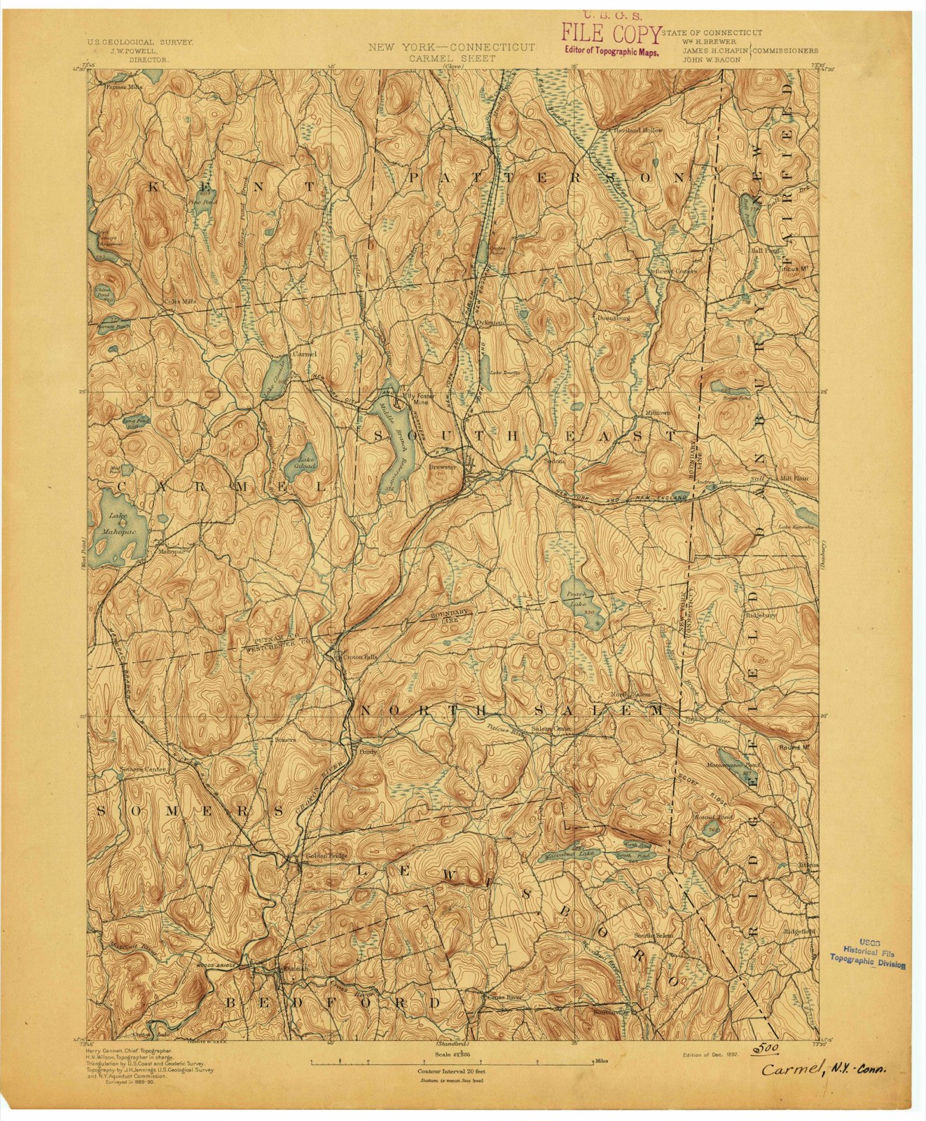 Topographic sheet of Crafts, surveyed 1892