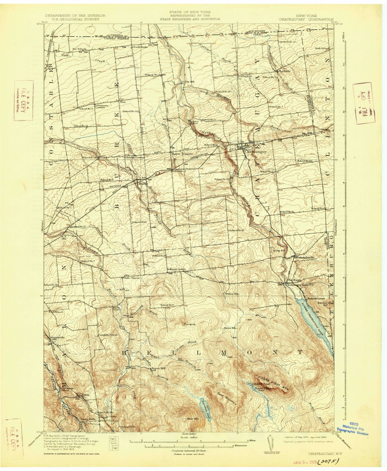 Topographic sheet of Sun, surveyed 1915