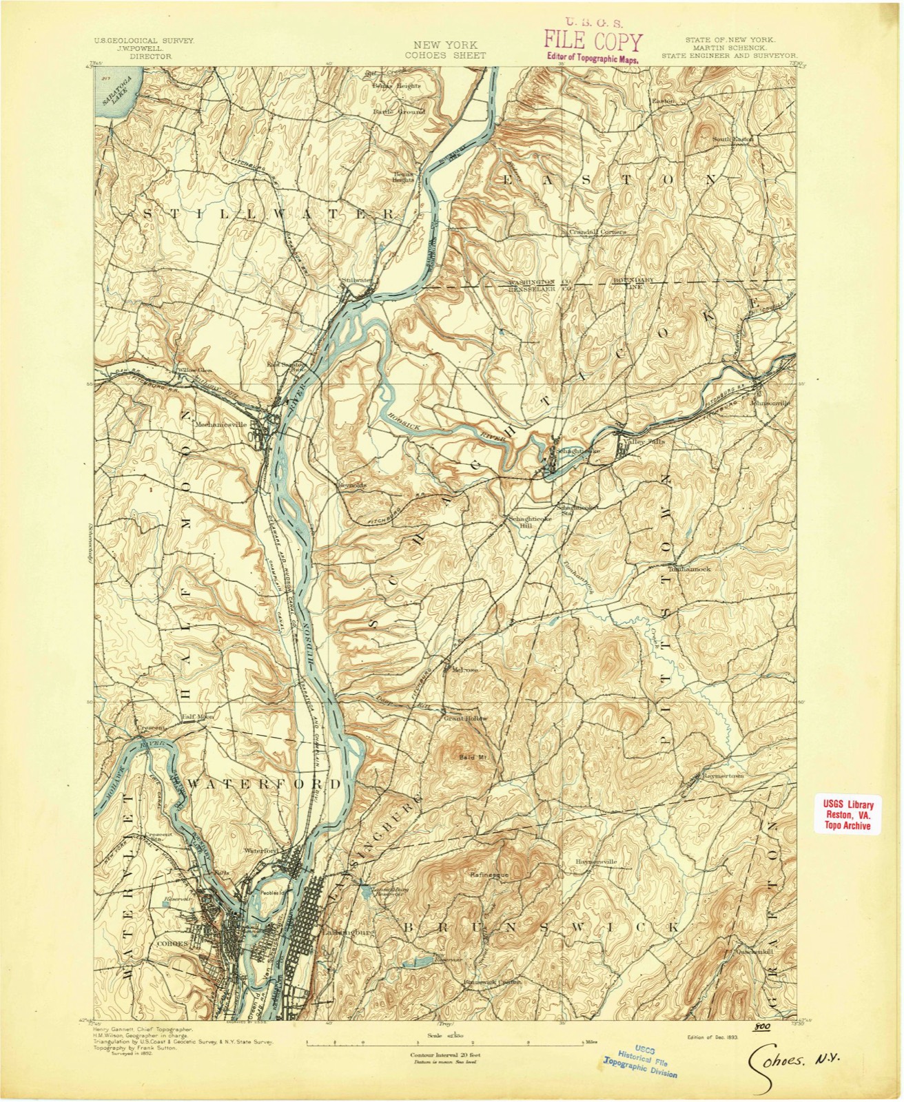 Topographic sheet of Coons, surveyed 1893