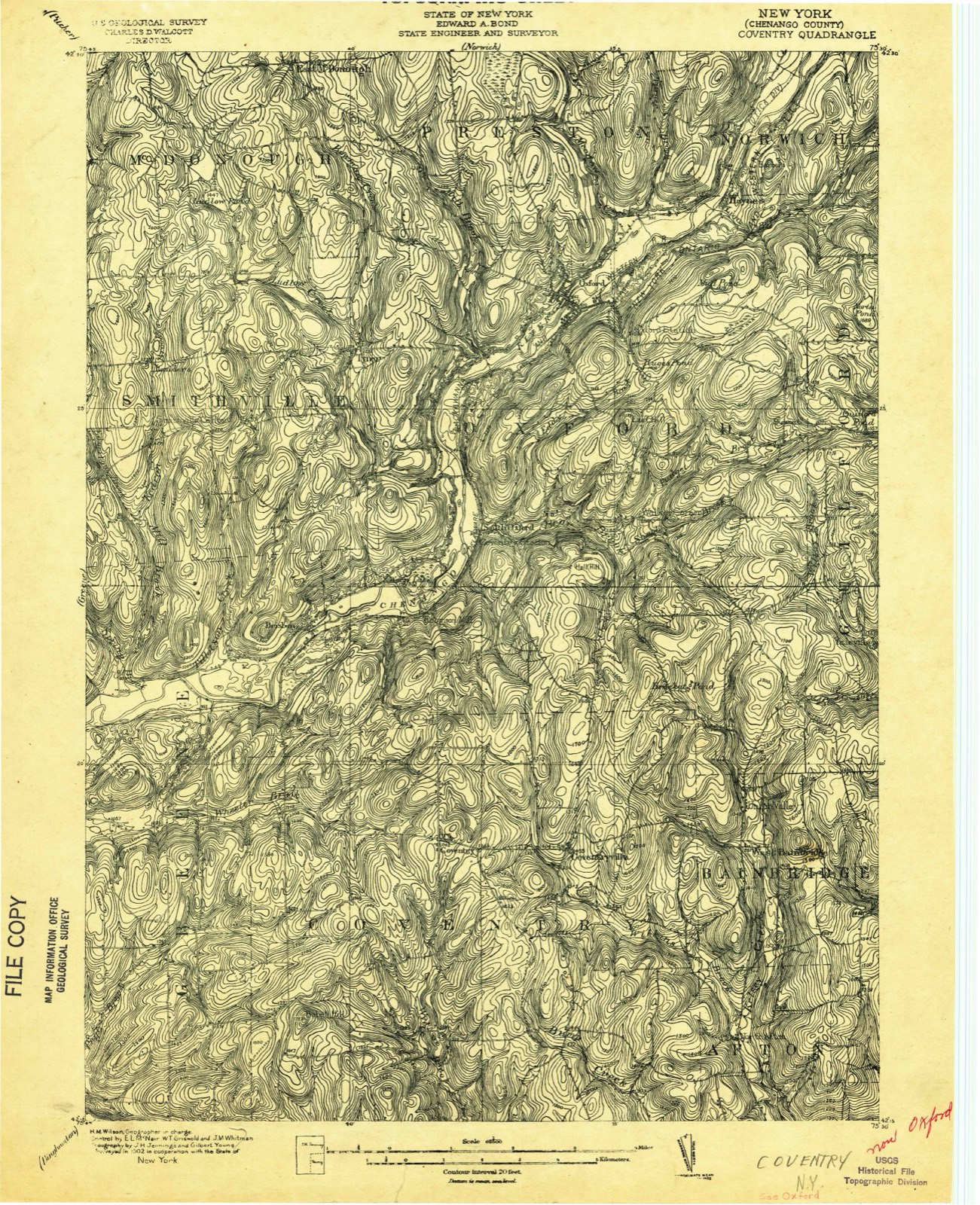 Topographic sheet of Corbin Corner, surveyed 1902