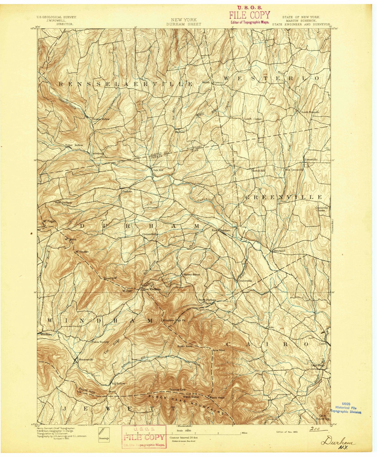 Topographic sheet of Sunside, surveyed 1893