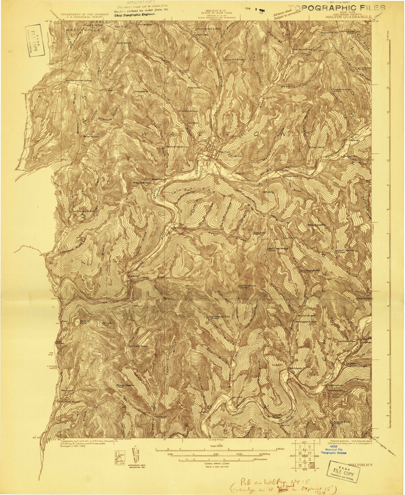 Topographic sheet of Corbett, surveyed 1923