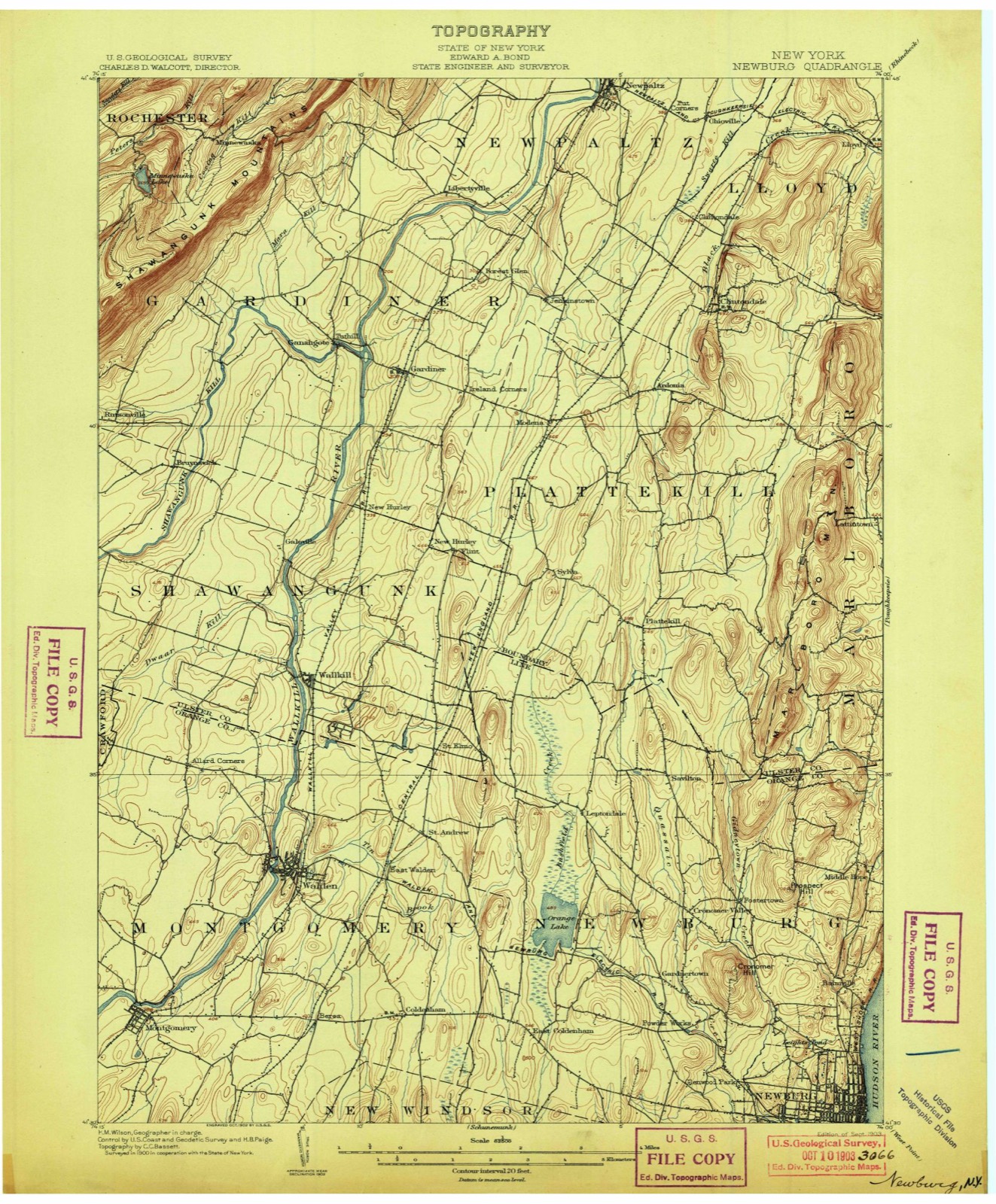 Topographic sheet of Newburgh, surveyed 1903