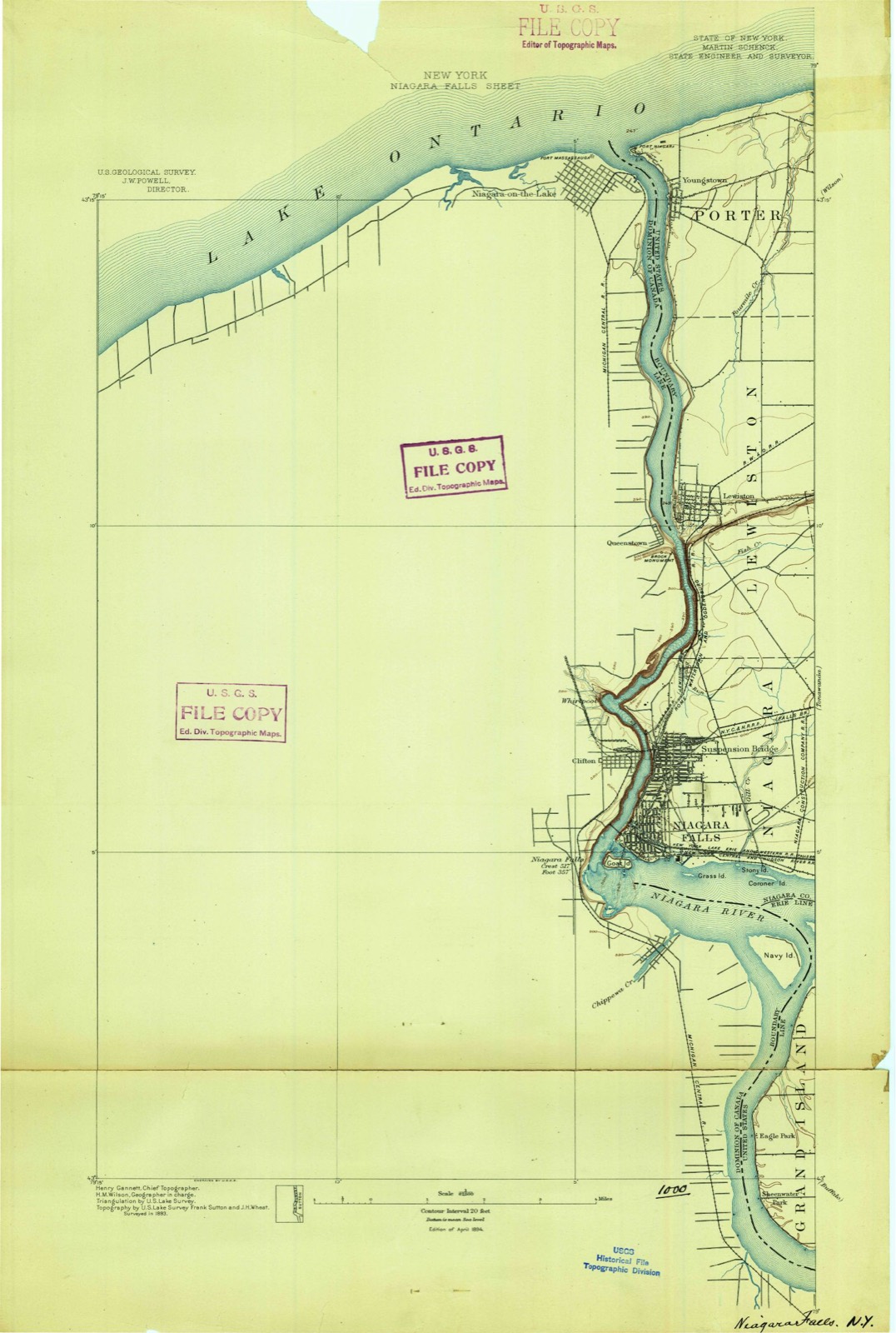 Topographic sheet of Lewiston, surveyed 1894