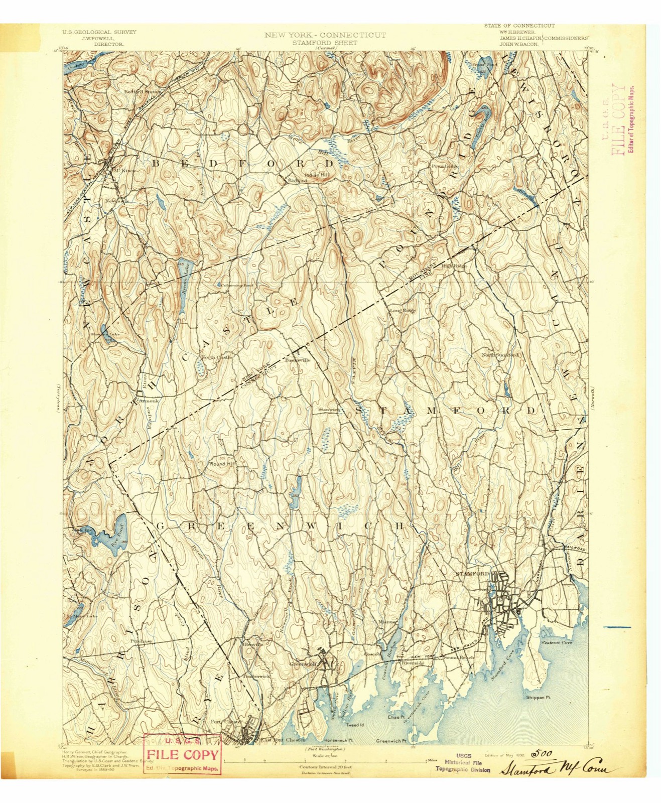 Topographic sheet of Purchase, surveyed 1892