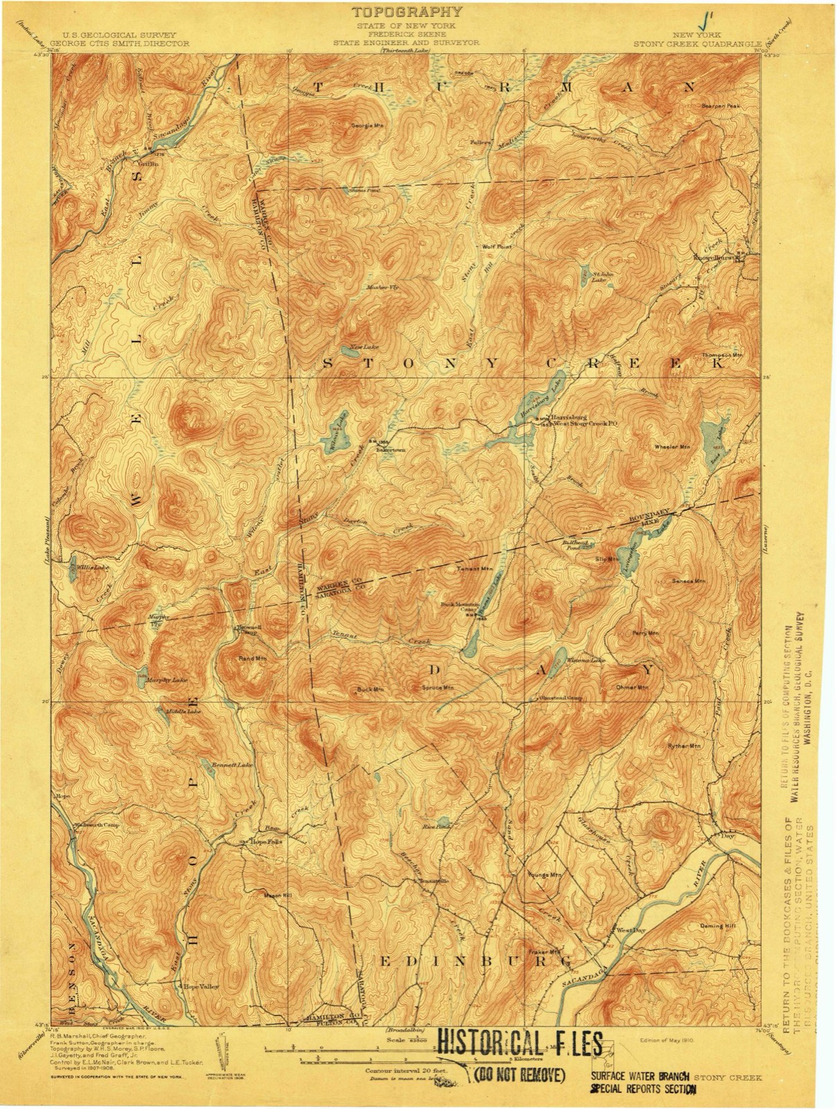 Topographic sheet of Fullers, surveyed 1910