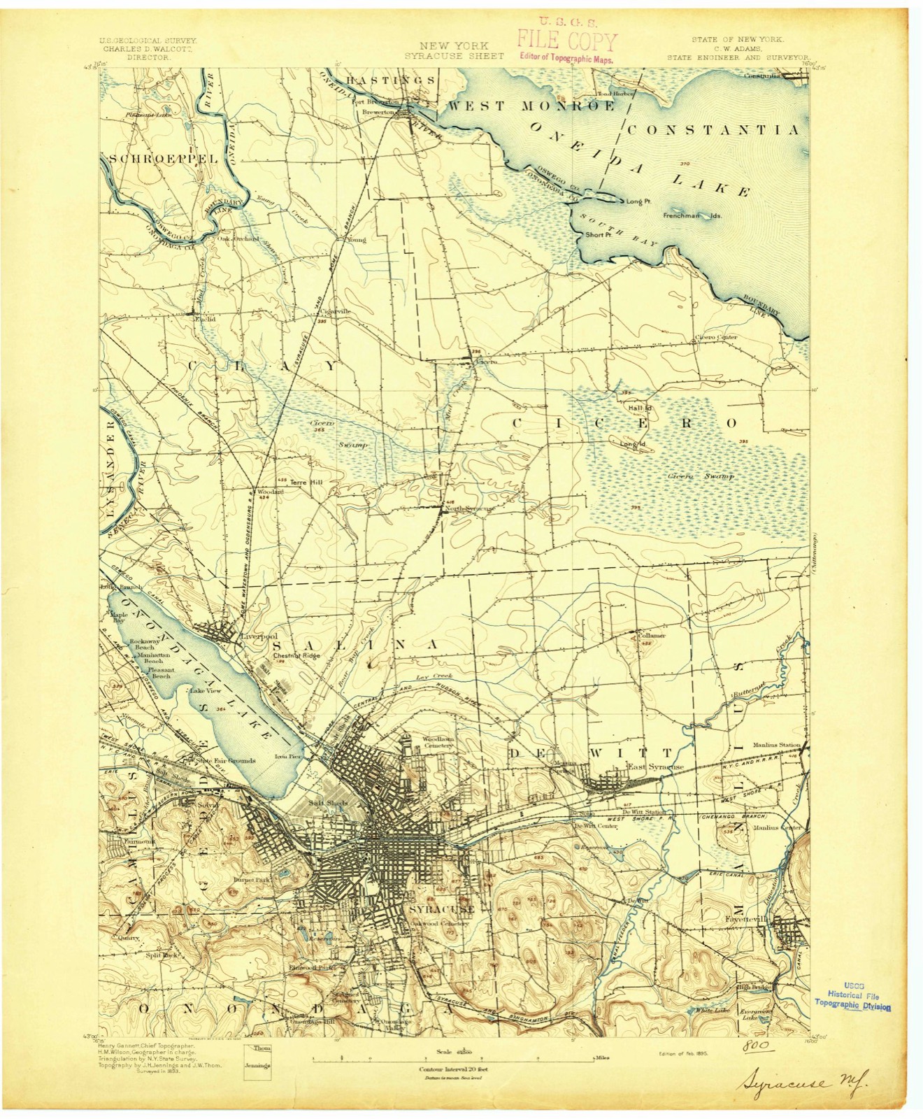 Topographic sheet of Lyncourt, surveyed 1895