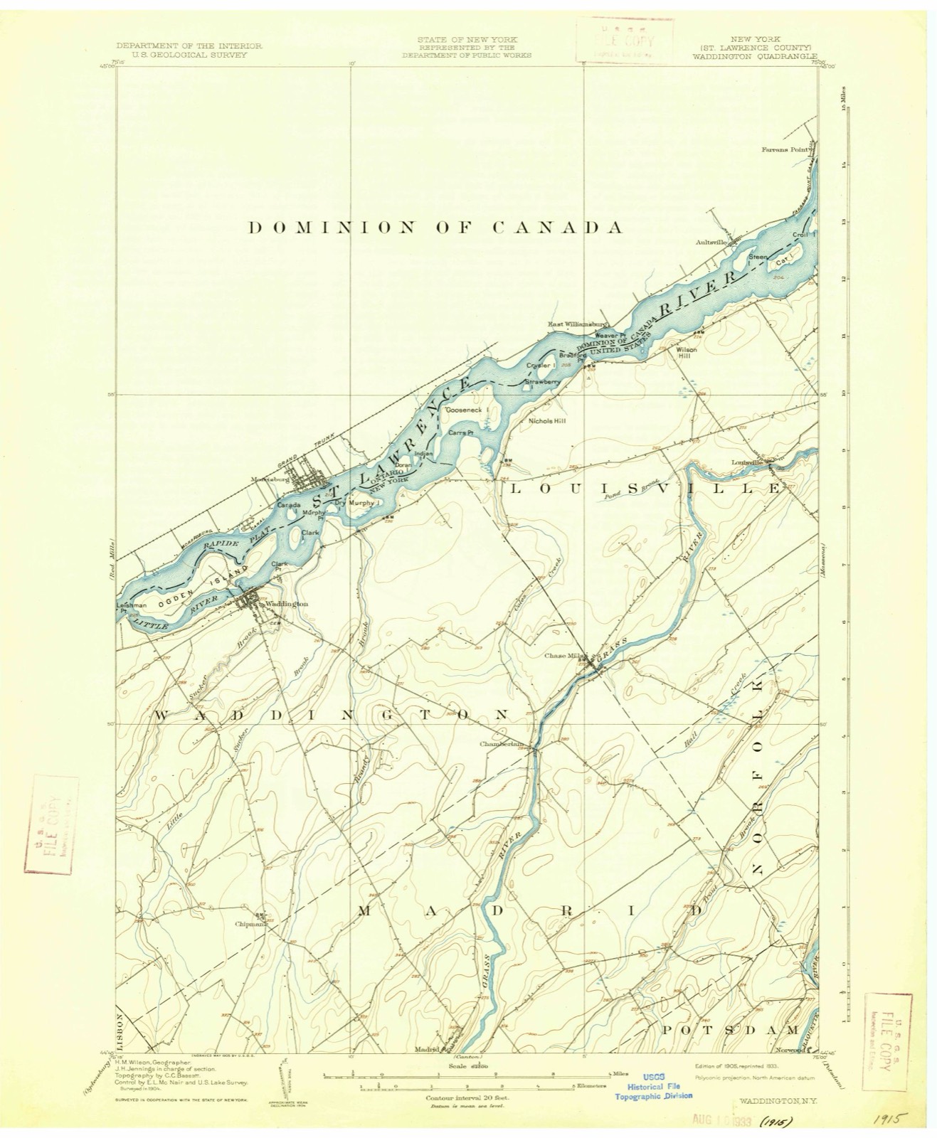 Topographic sheet of Dishaw, surveyed 1905