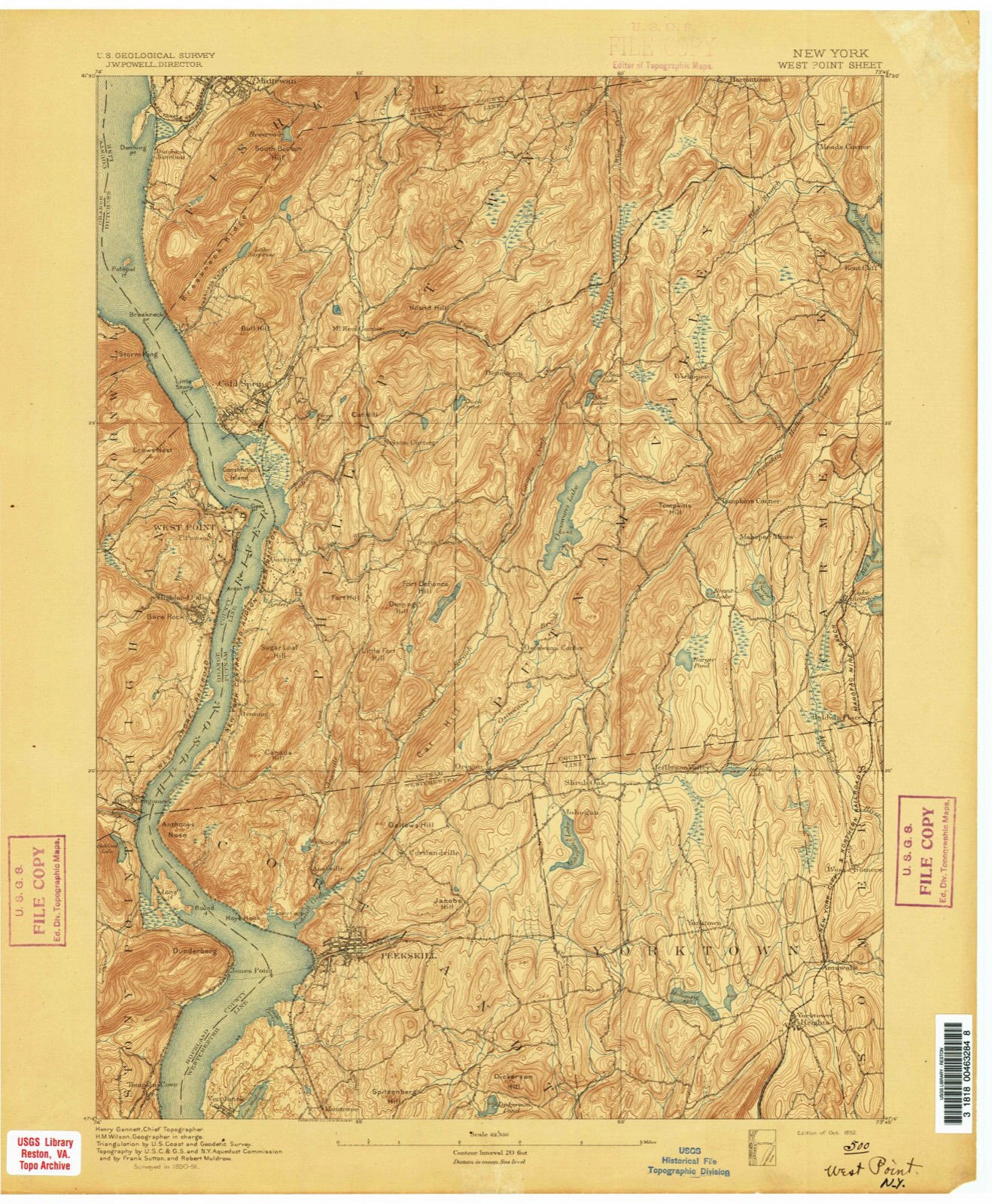 Topographic sheet of Garrison, surveyed 1892