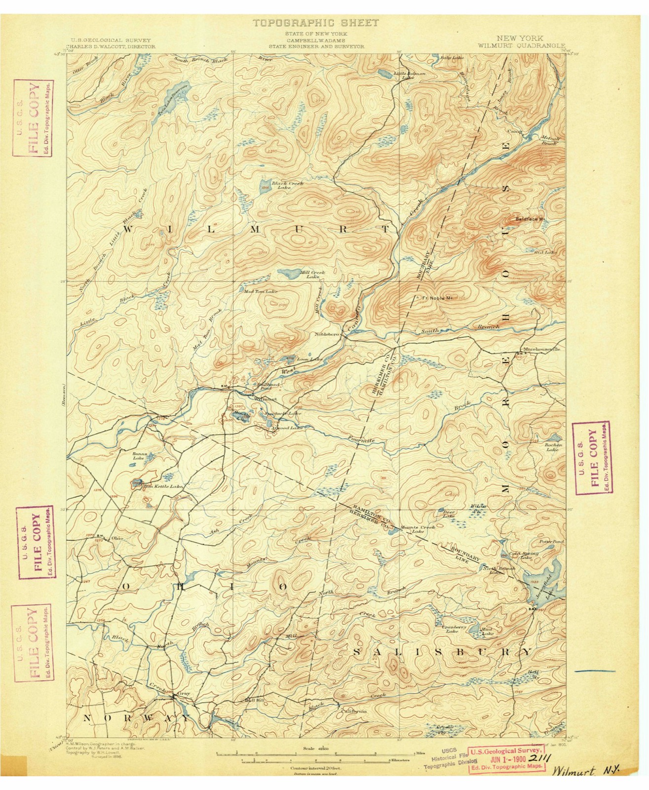 Topographic sheet of Nobleboro, surveyed 1900