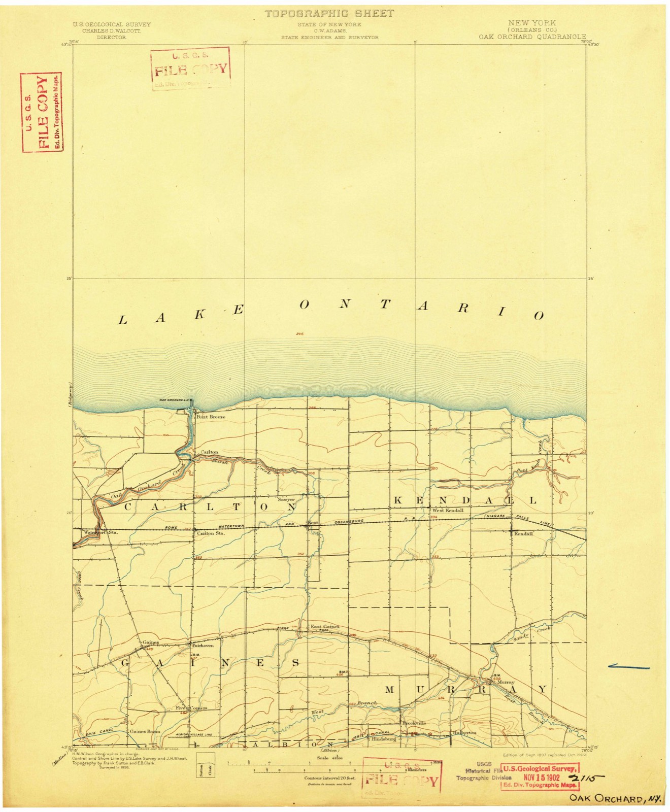 Topographic sheet of Gaines, surveyed 1897
