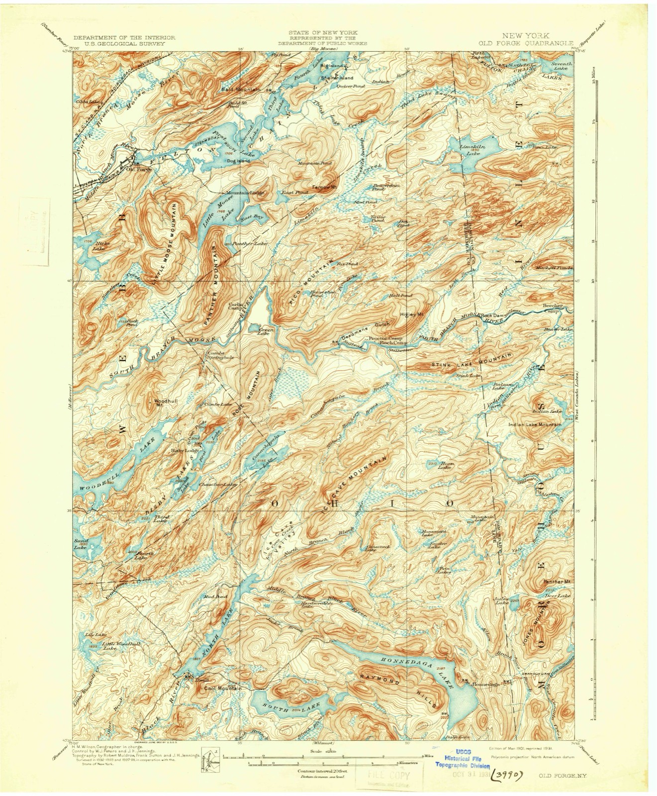 Topographic sheet of Old Forge, surveyed 1901