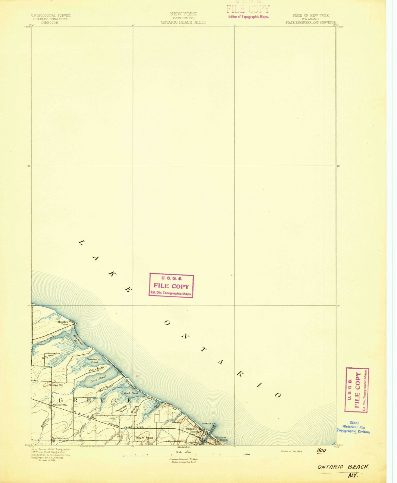 Topographic sheet of Charlotte, surveyed 1895