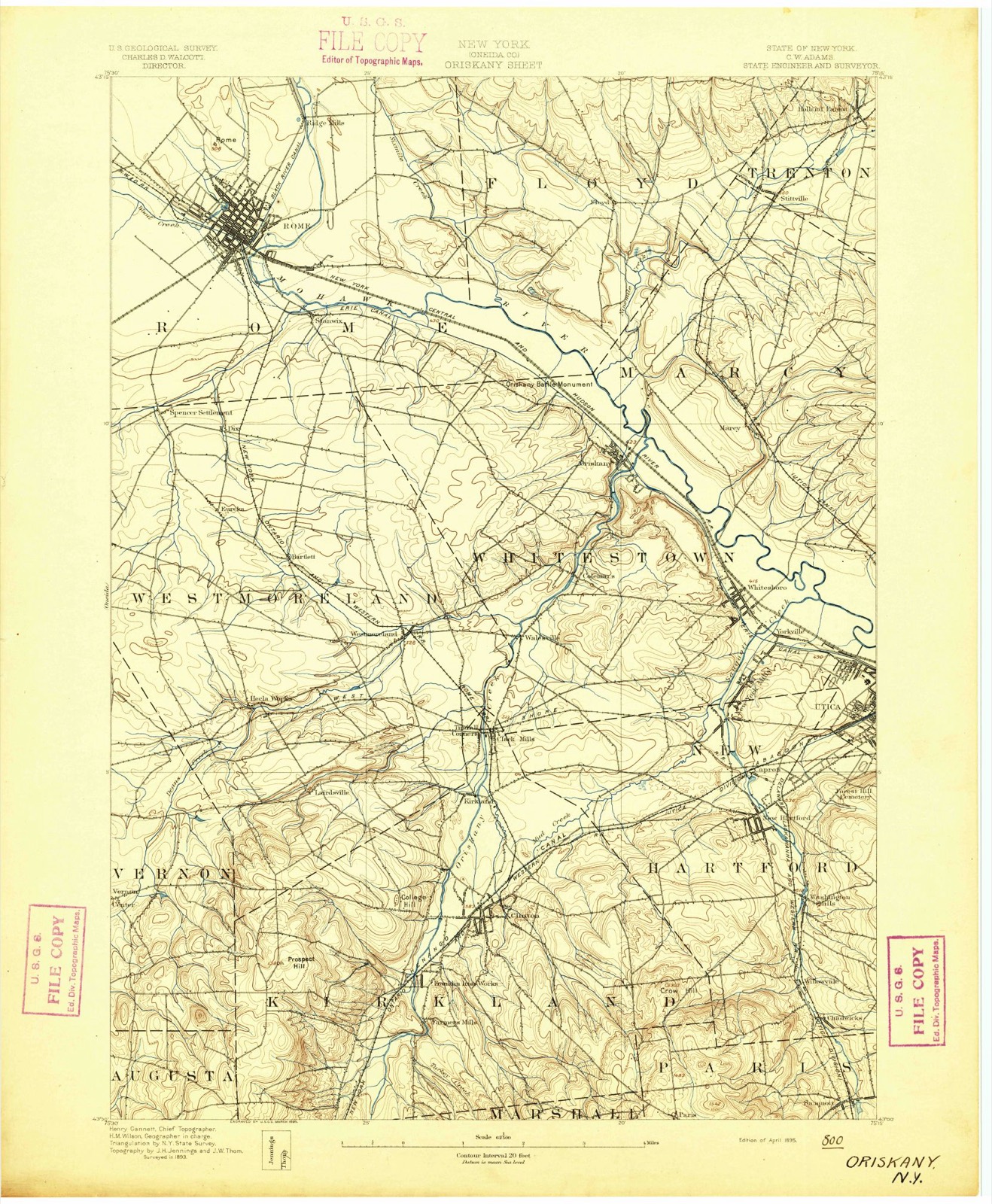 Topographic sheet of Floyd, surveyed 1895