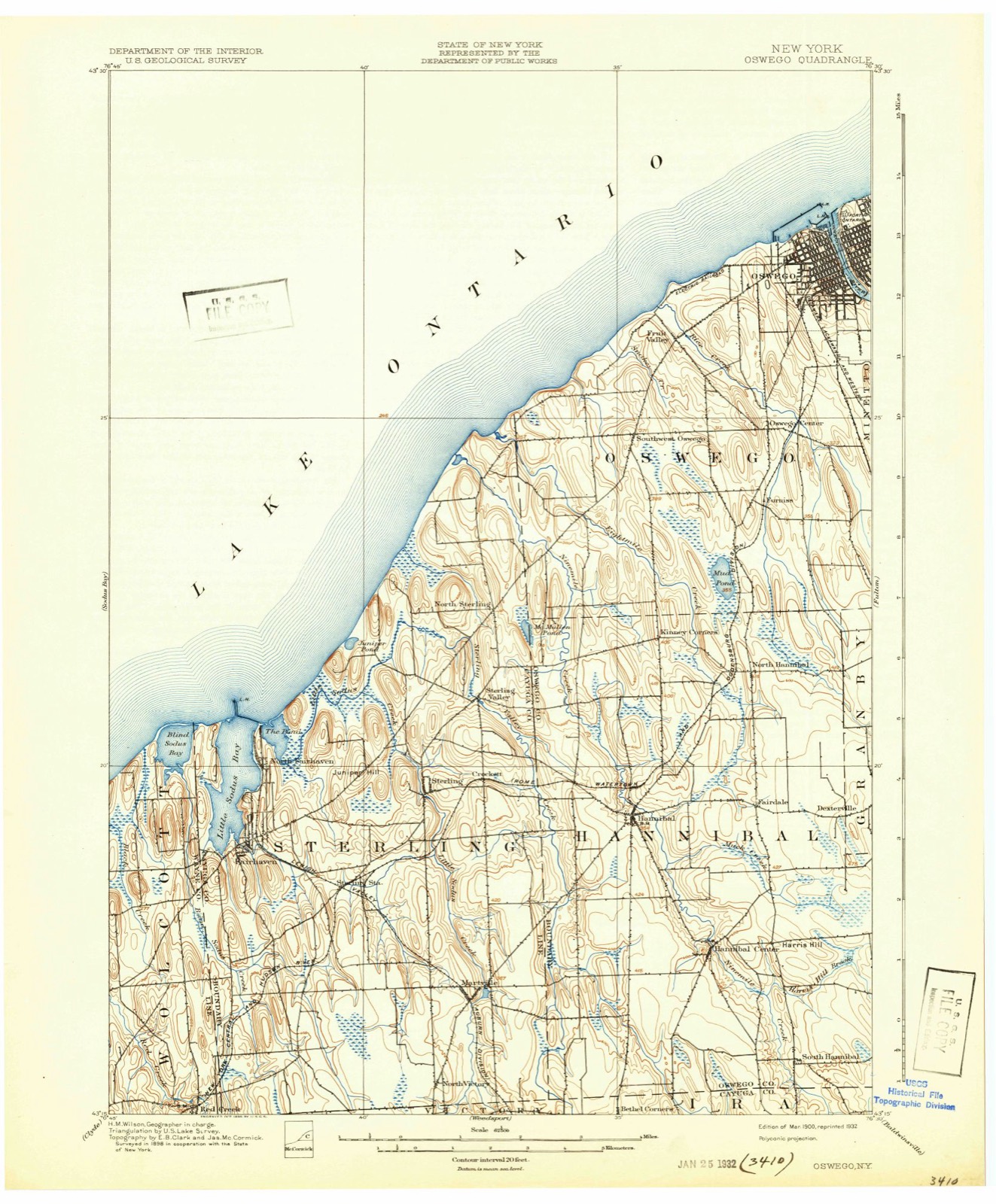 Topographic sheet of Sterling, surveyed 1900