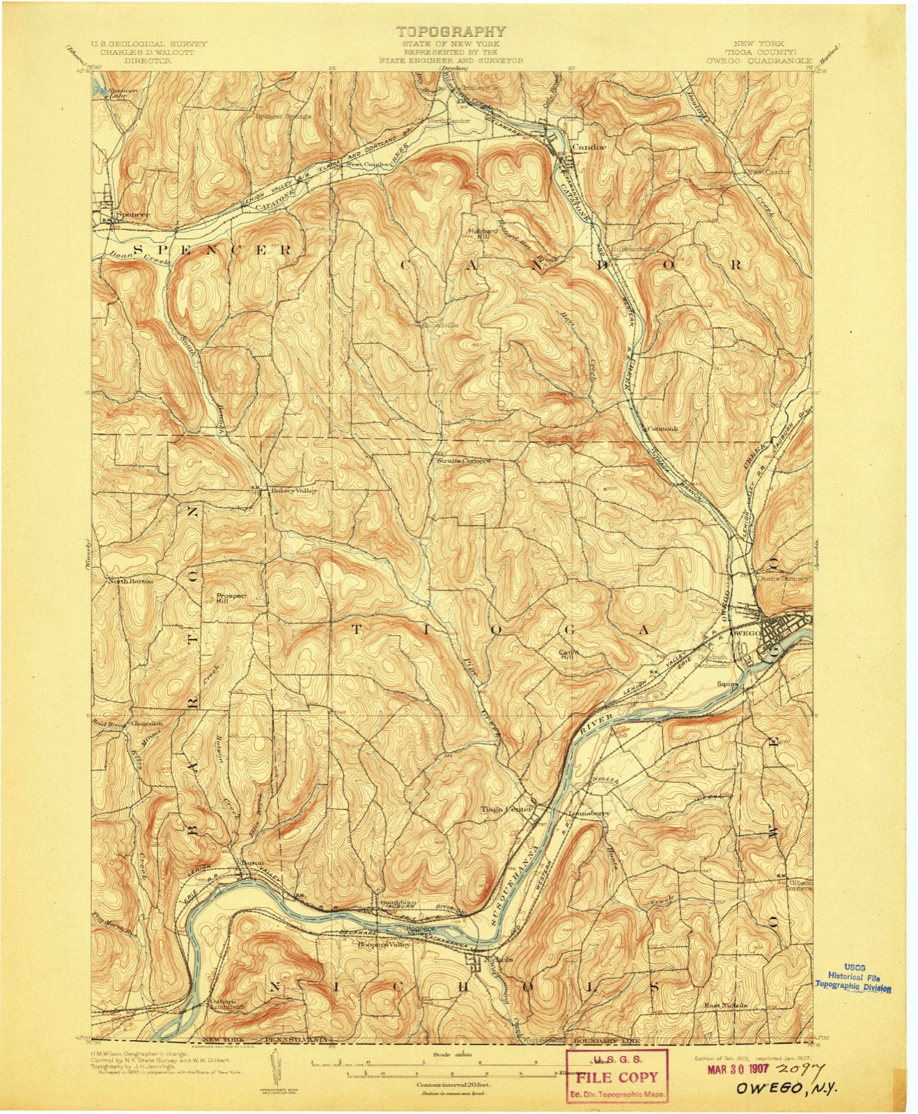 Topographic sheet of Candor, surveyed 1903