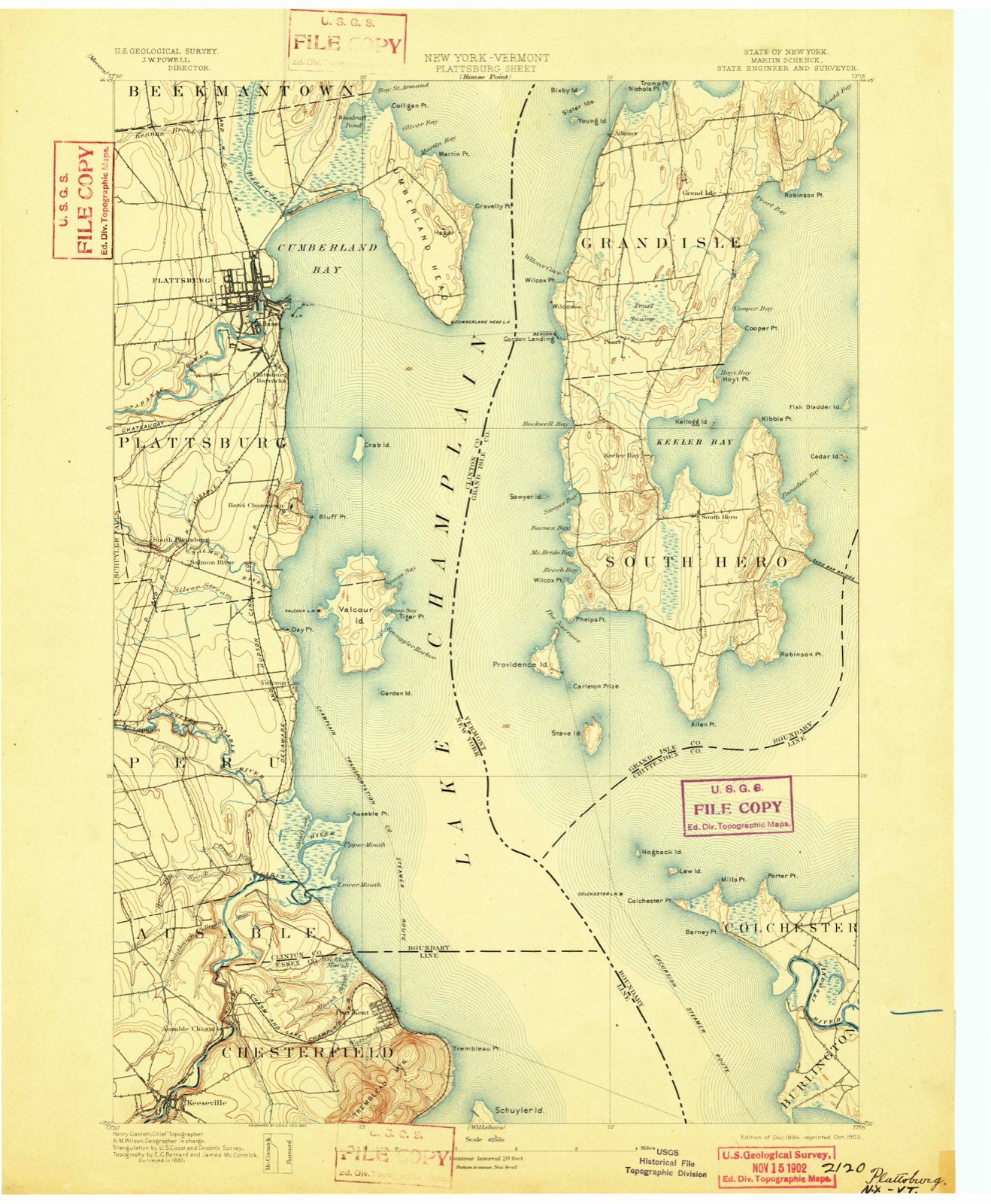 Topographic sheet of Cliff Haven, surveyed 1894