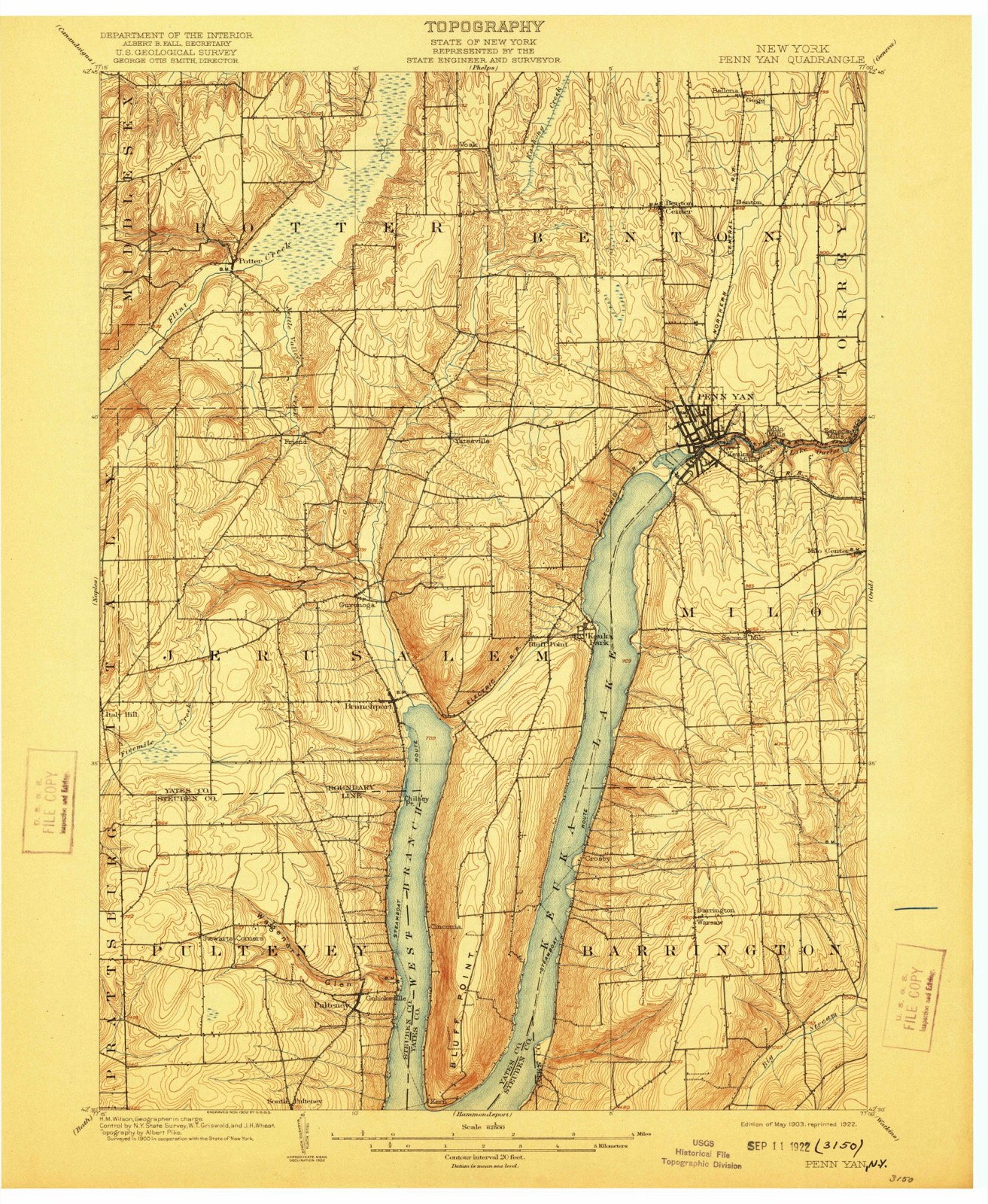 Topographic sheet of Lakeside Park, surveyed 1903
