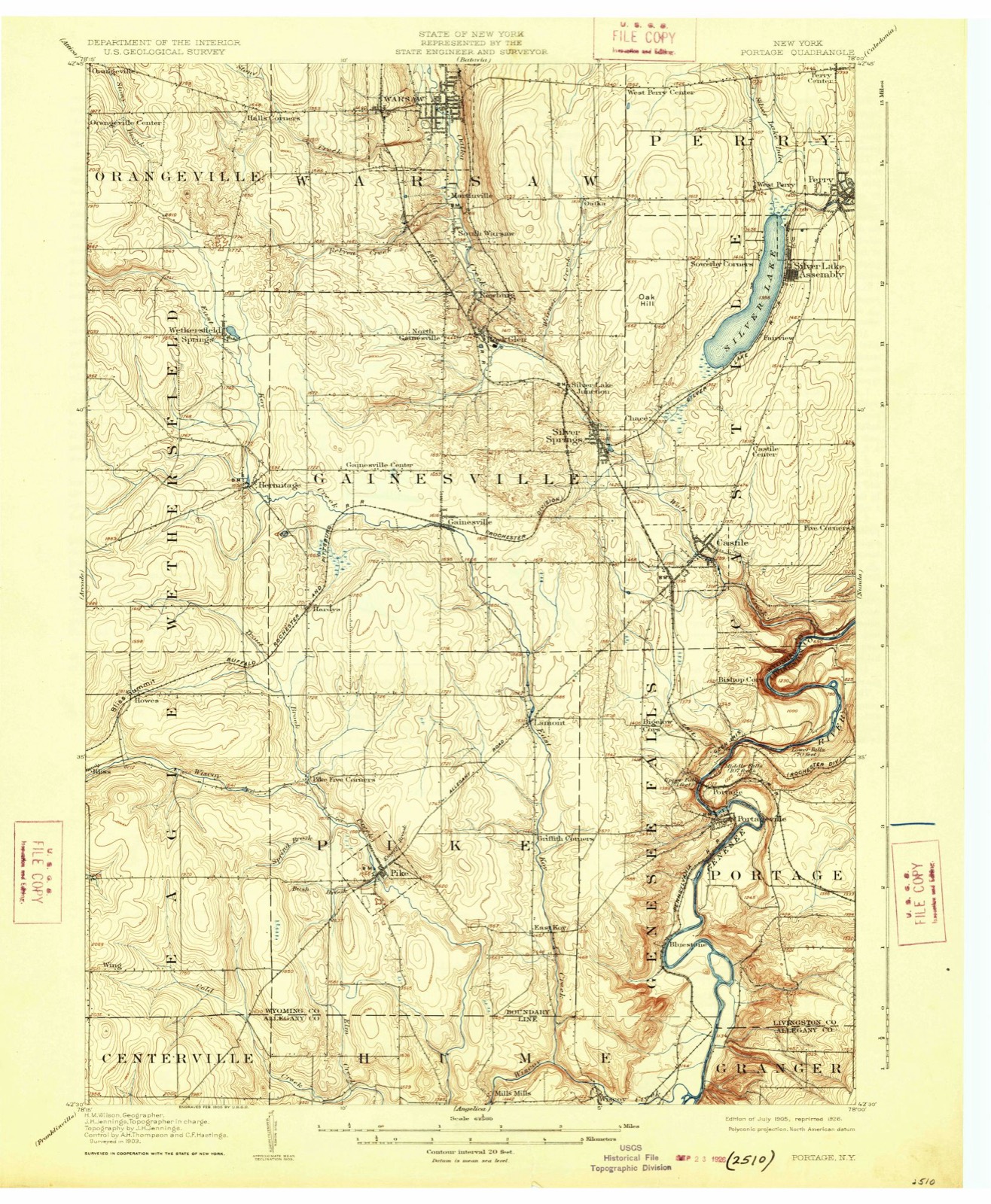 Topographic sheet of Wing, surveyed 1905