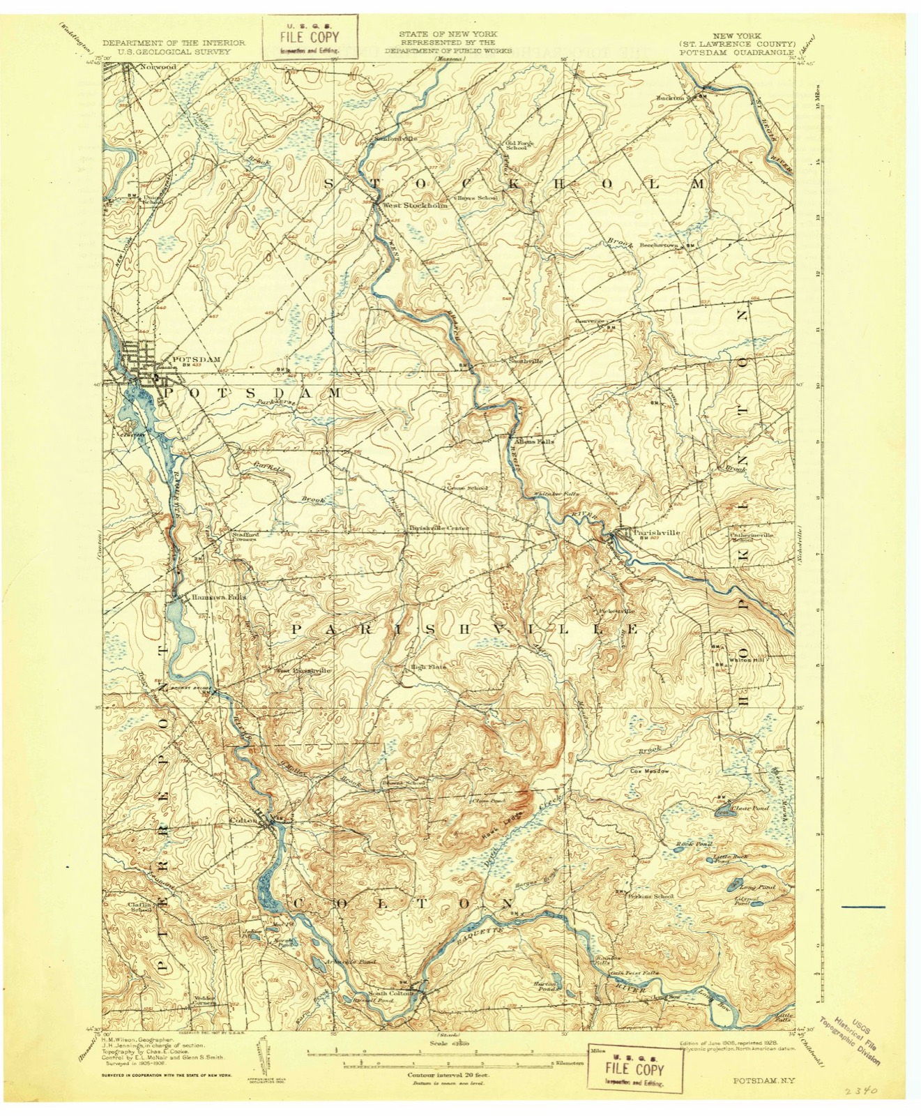 Topographic sheet of Beechertown, surveyed 1908