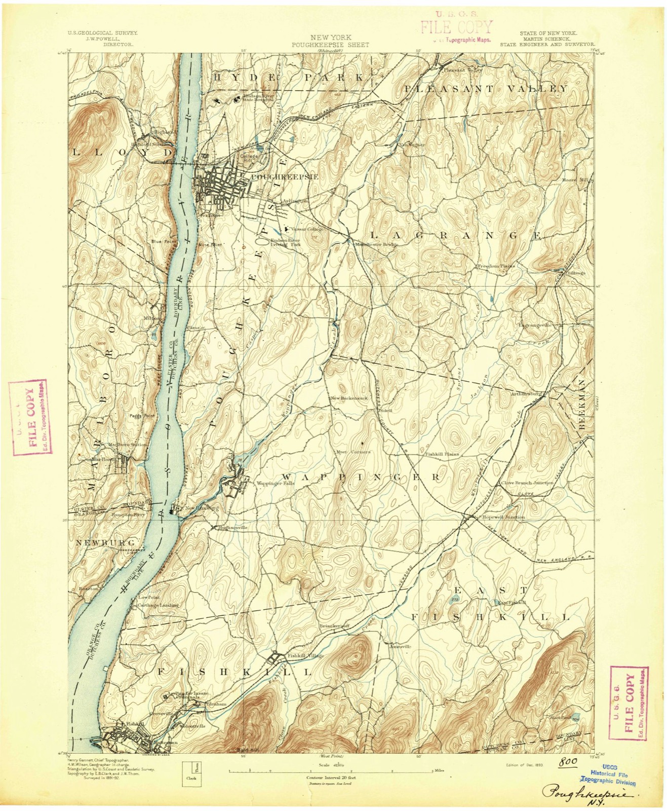 Topographic sheet covering Grey Hook, surveyed 1893