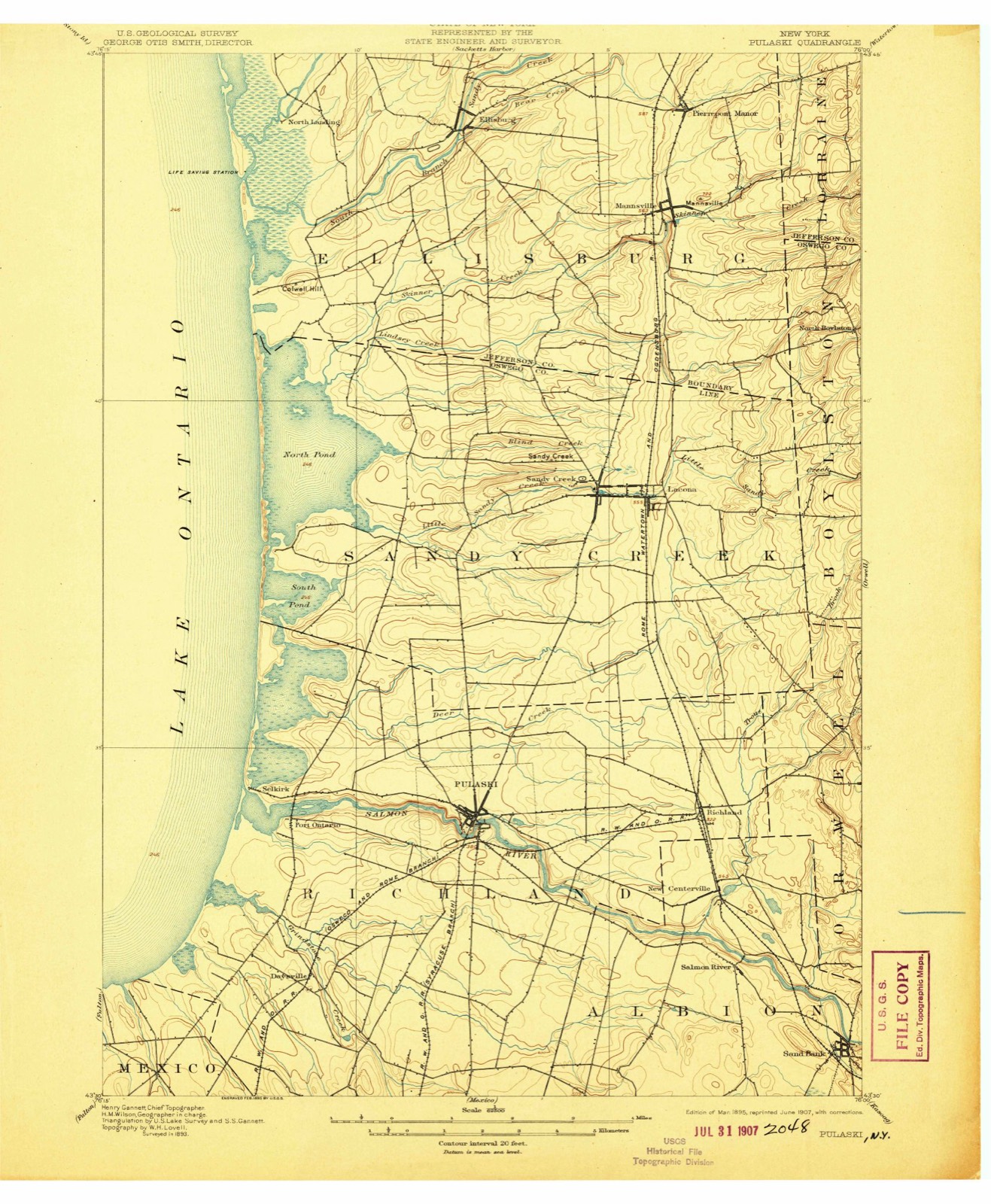 Topographic sheet of Cobbtown, surveyed 1895