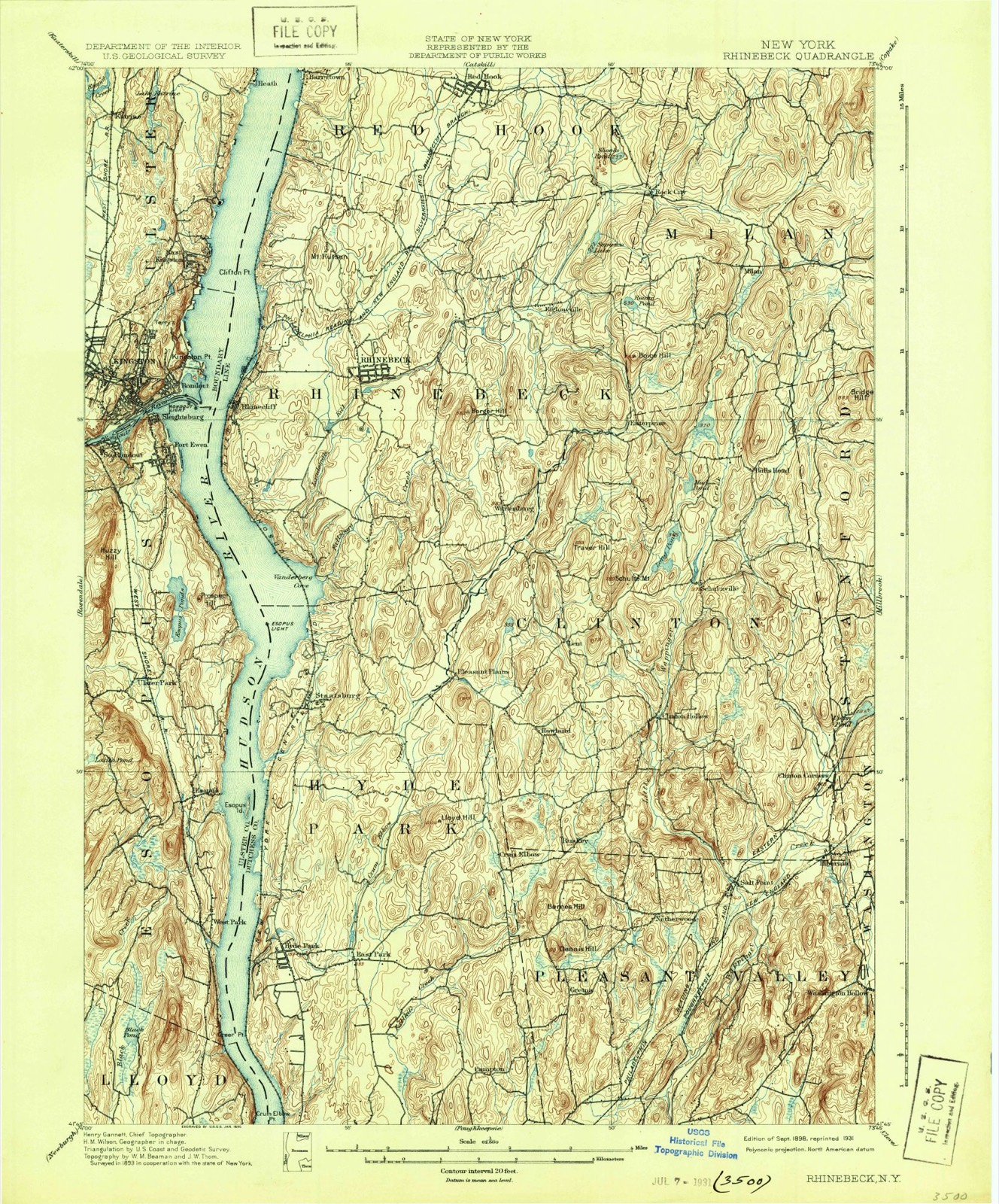 Topographic sheet covering Progue House, surveyed 1898