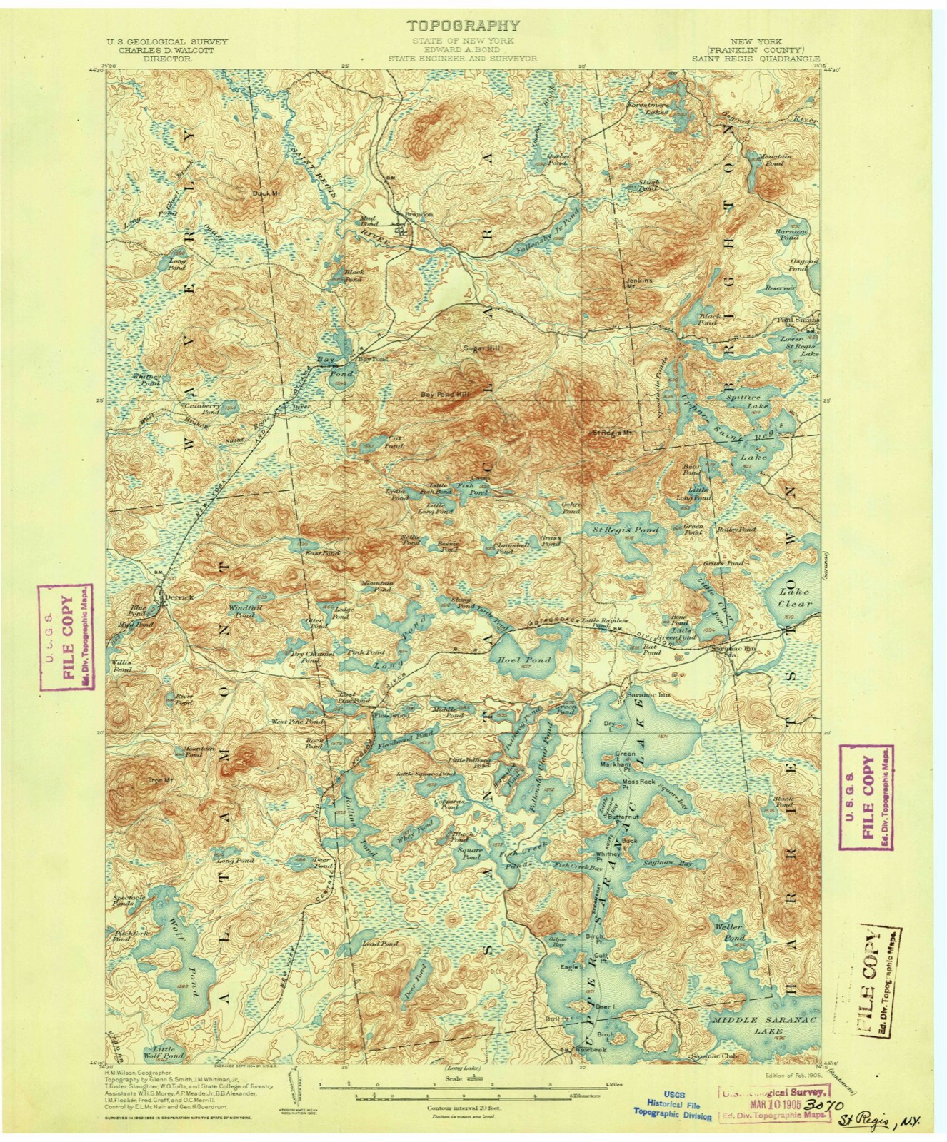 Topographic sheet covering Lady Tree Lodge, surveyed 1905