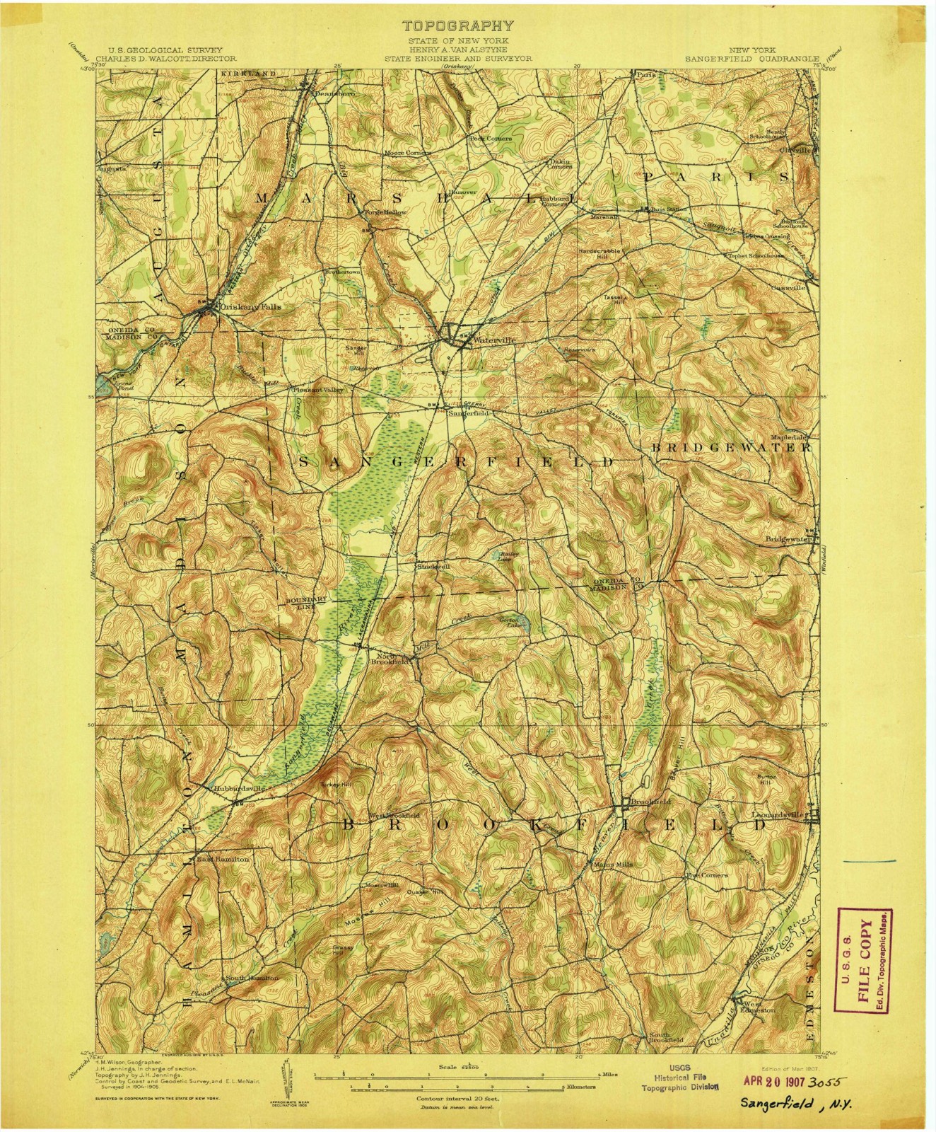 Topographic sheet of Guideboard, surveyed 1907