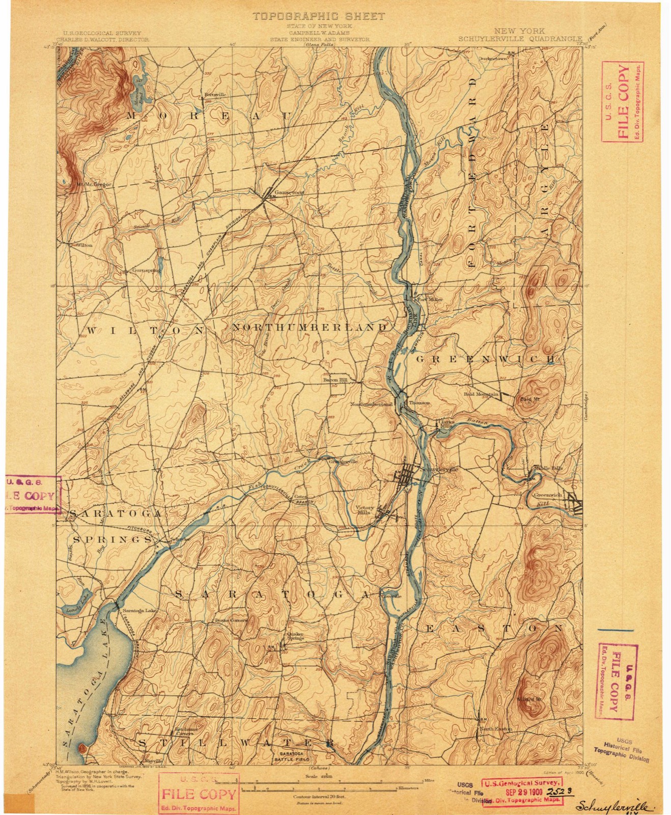 Topographic sheet of Louden Meadows, surveyed 1900