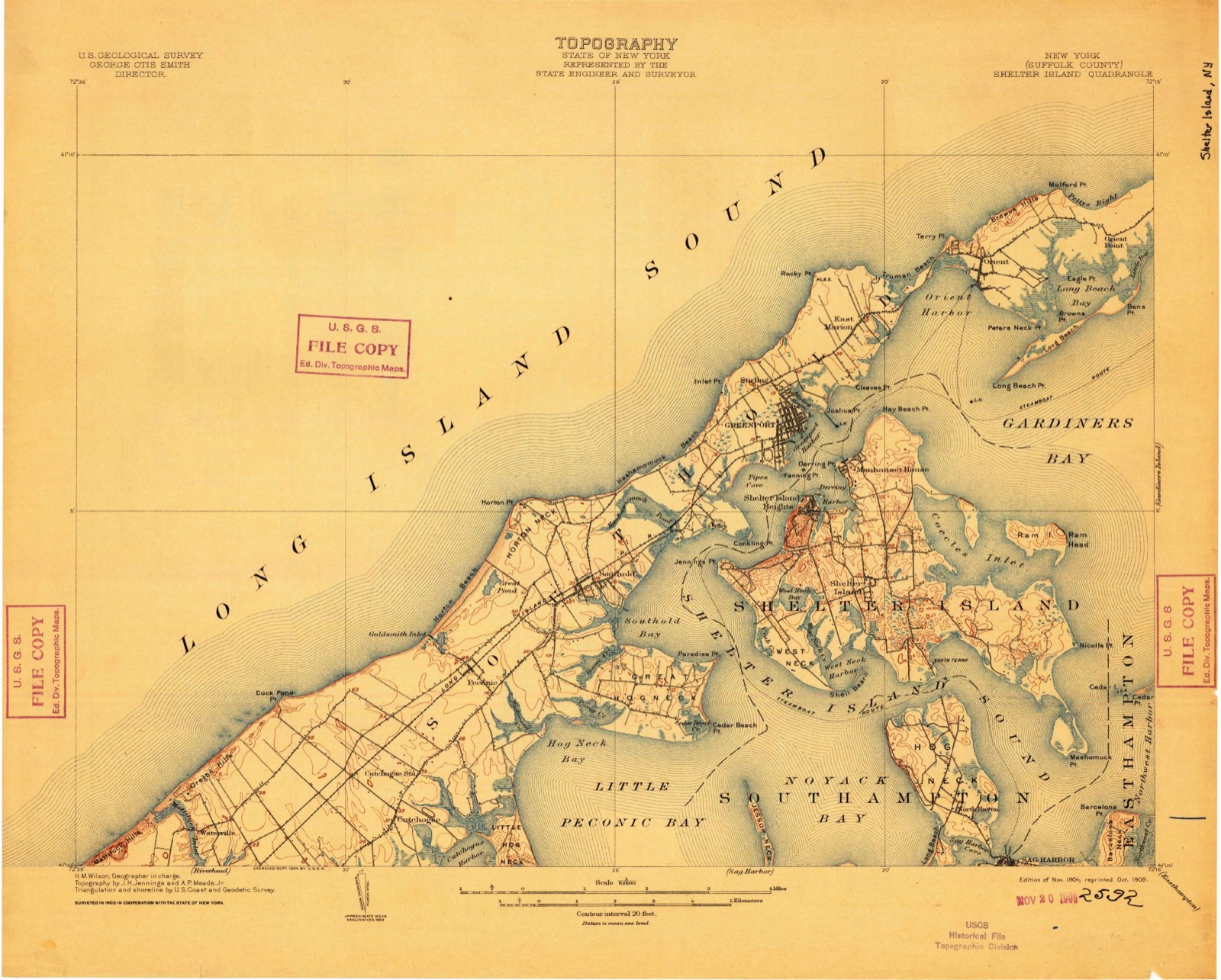 Topographic sheet of Bayview, surveyed 1904