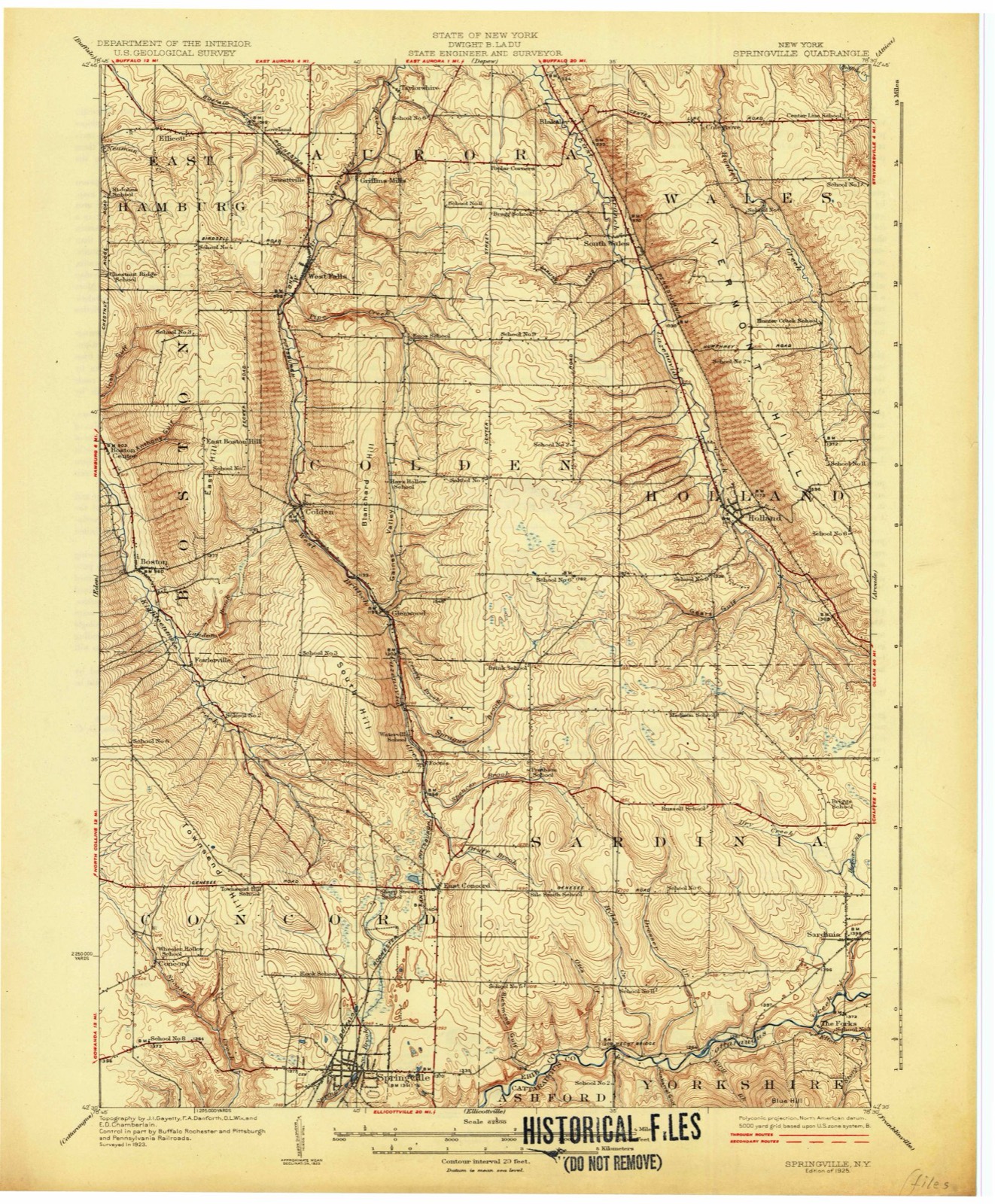 Topographic sheet of Colden, surveyed 1925