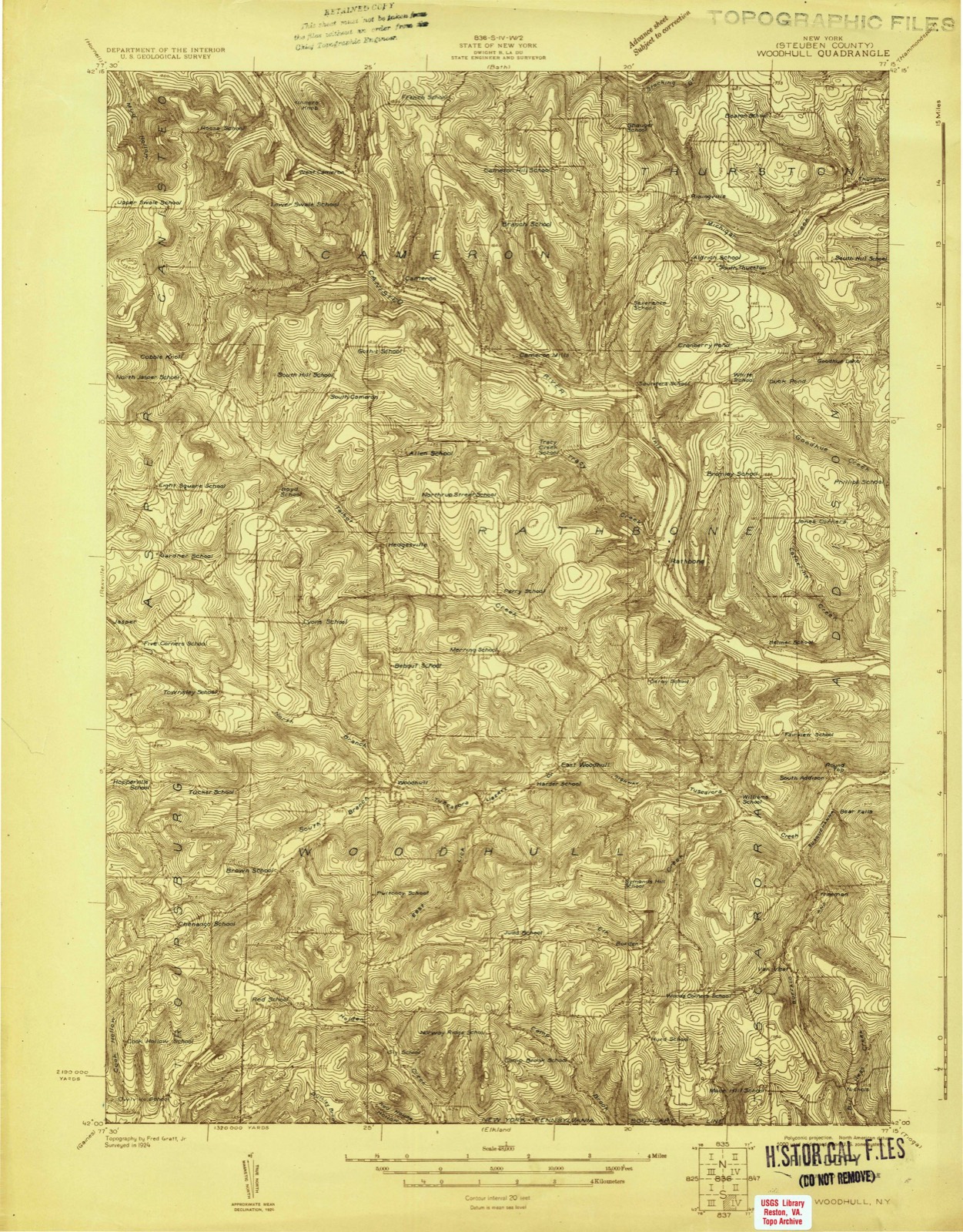 Topographic sheet of Rathbone, surveyed 1924