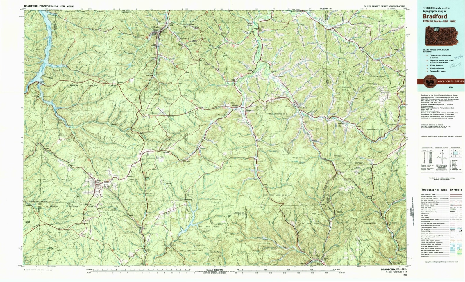 Topographic sheet of Ceres, surveyed 1980