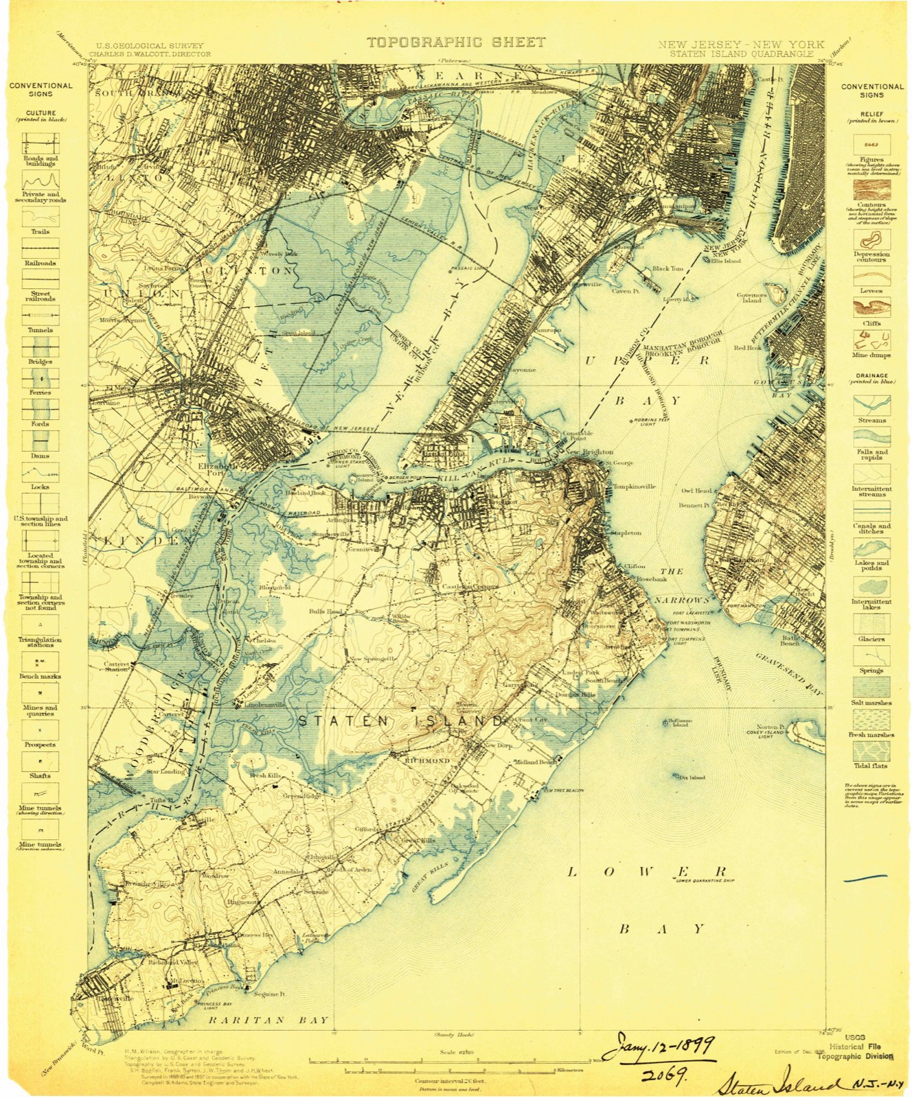 Topographic sheet of Castleton Corners, surveyed 1898