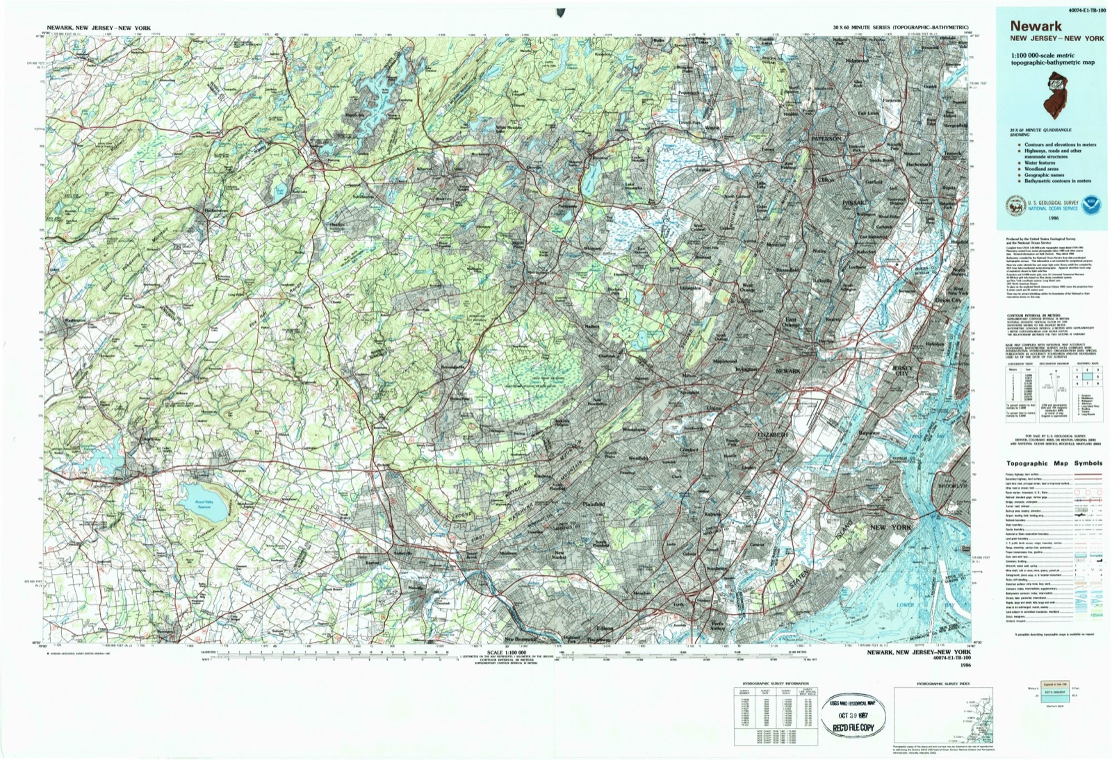 Topographic sheet of Greenridge, surveyed 1986
