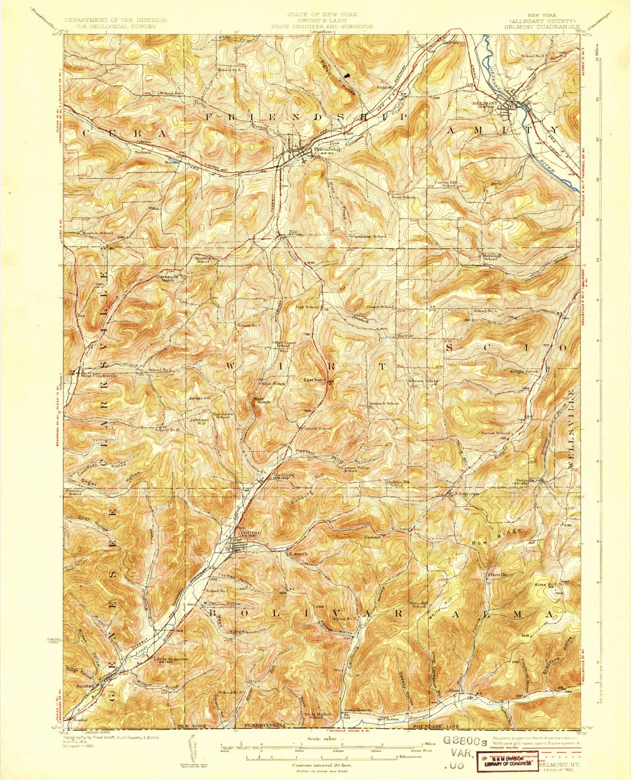 Topographic sheet of Petrolia, surveyed 1925