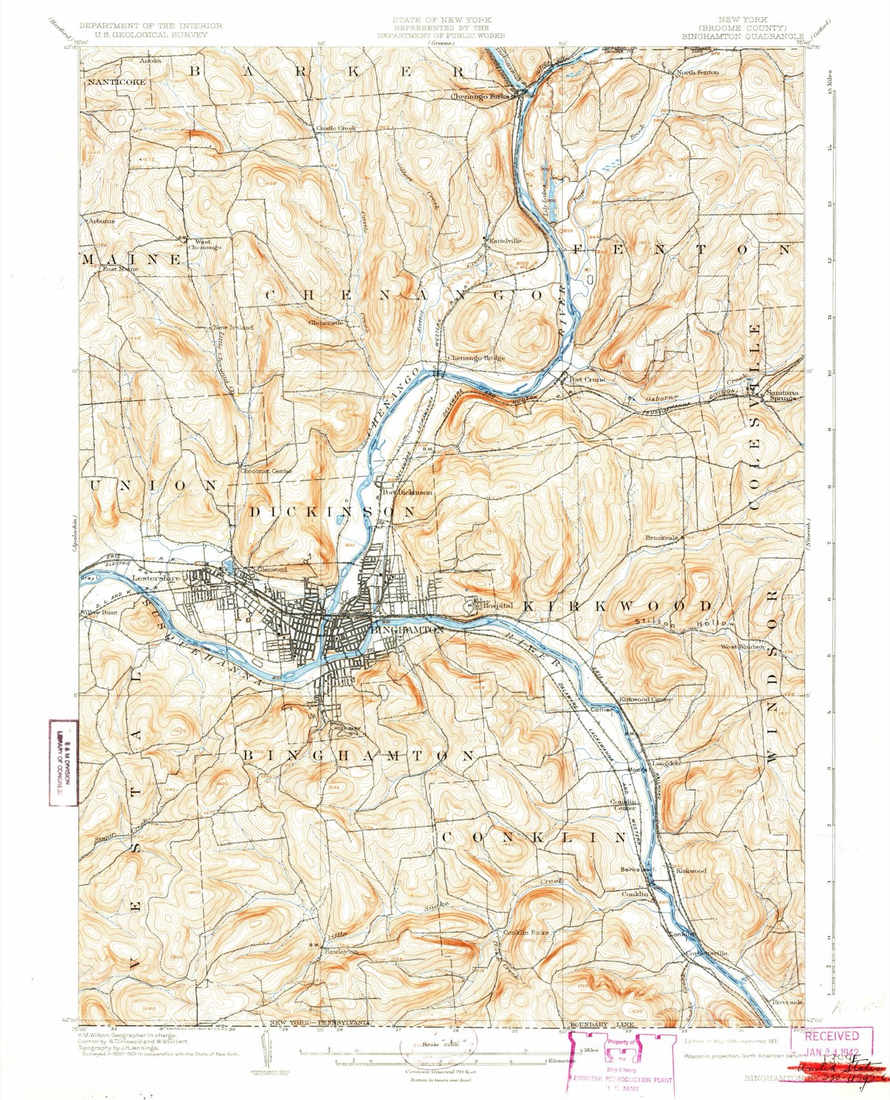 Topographic sheet of Summit Hill, surveyed 1904