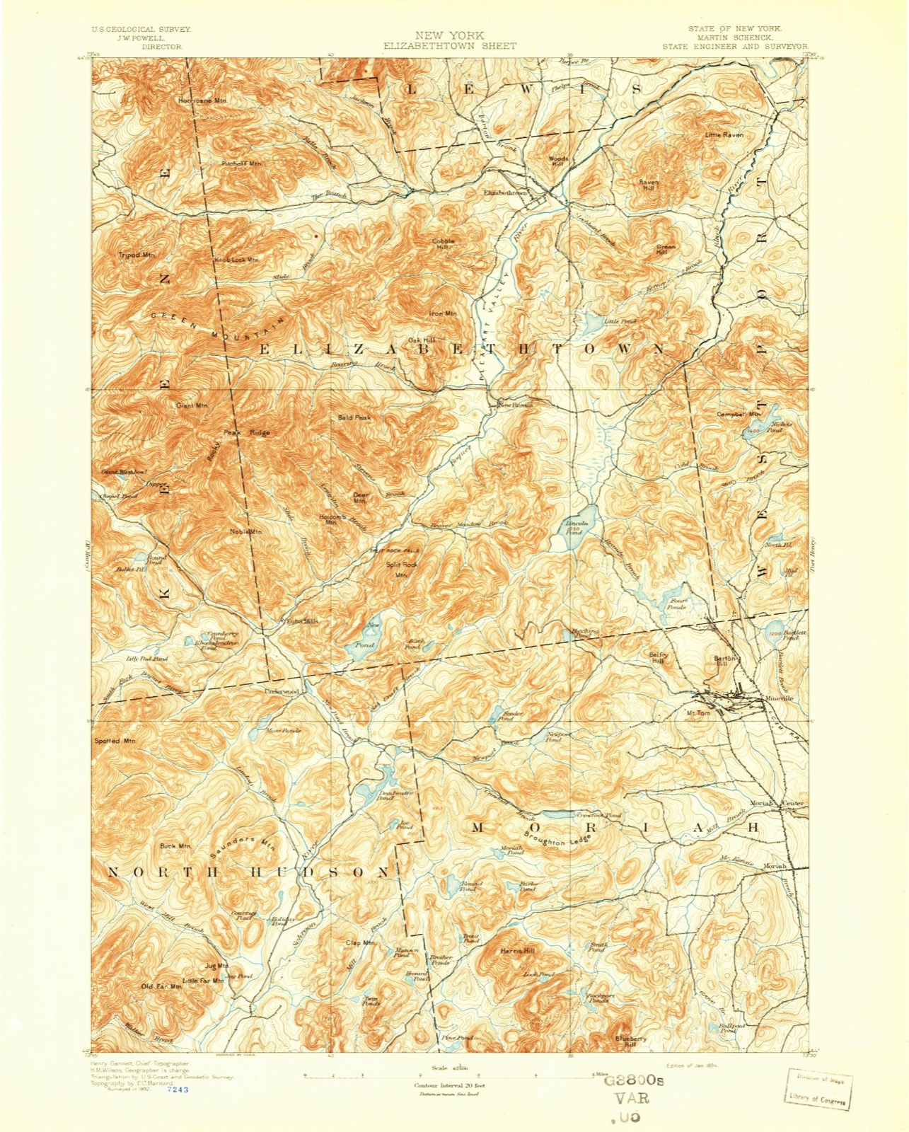Topographic sheet covering Central Powerhouse, surveyed 1894