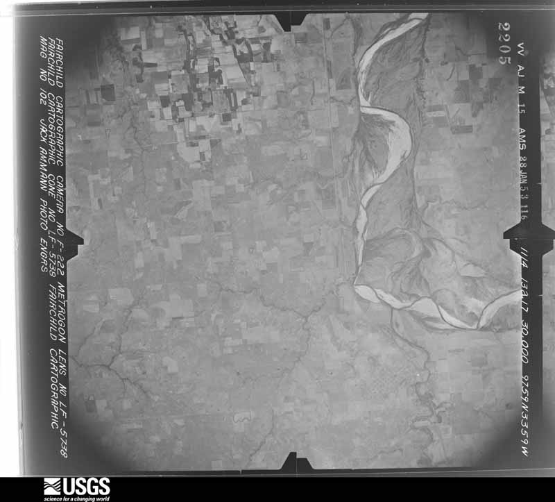 U.S. Geological Survey aerial photograph, 1953-01-28, scale 1:69000
