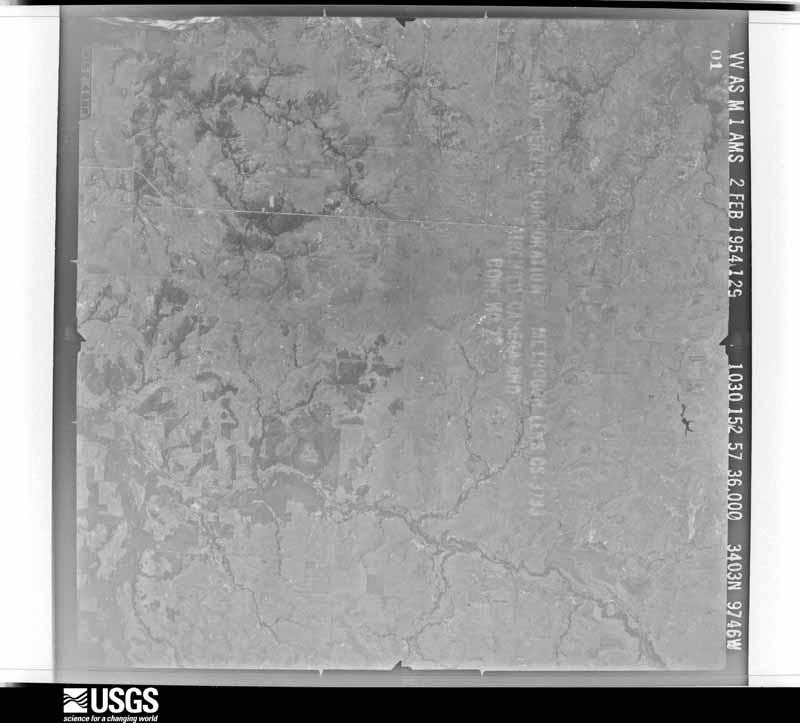U.S. Geological Survey aerial photograph, 1954-02-02, scale 1:64600