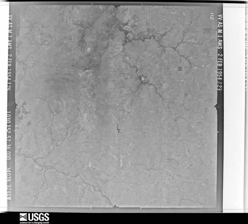 U.S. Geological Survey aerial photograph, 1954-02-02, scale 1:64600
