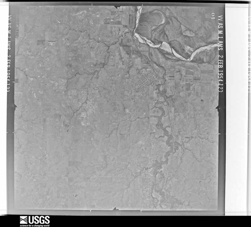 U.S. Geological Survey aerial photograph, 1954-02-02, scale 1:64600