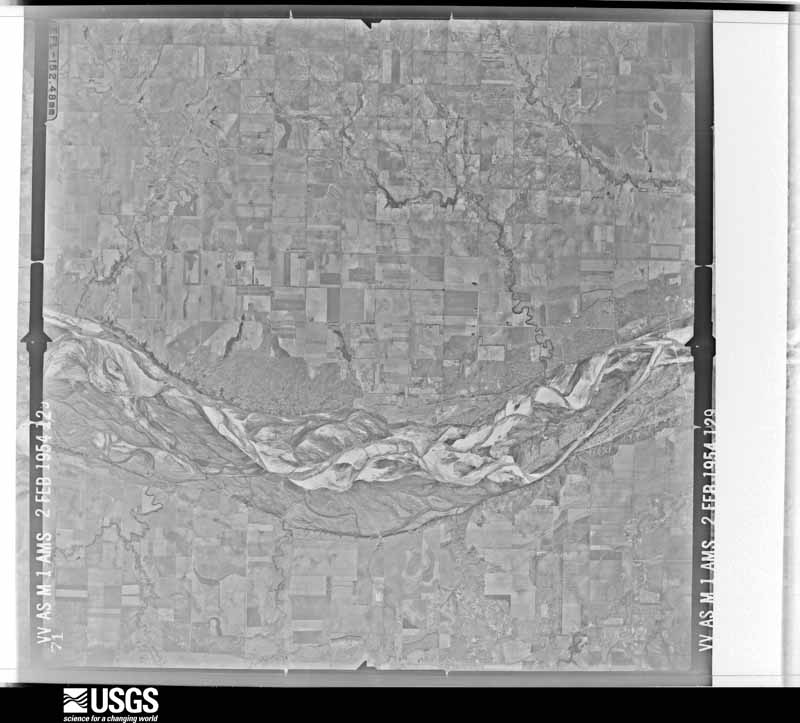 U.S. Geological Survey aerial photograph, 1954-02-02, scale 1:64600