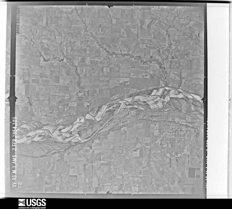 U.S. Geological Survey aerial photograph, 1954-02-02, scale 1:64600
