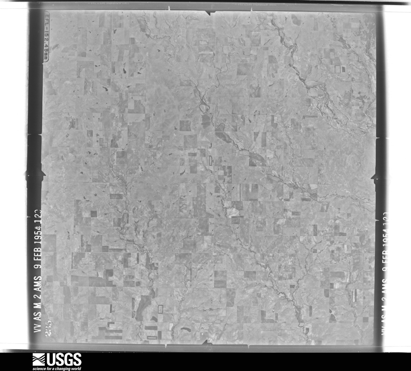 U.S. Geological Survey aerial photograph, 1954-02-09, scale 1:64600